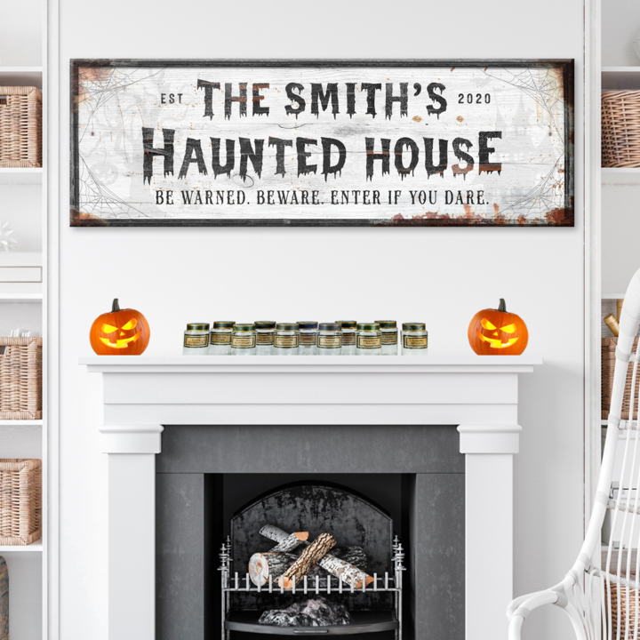 Family Haunted House Sign Style 1 - Image by Tailored Canvases
