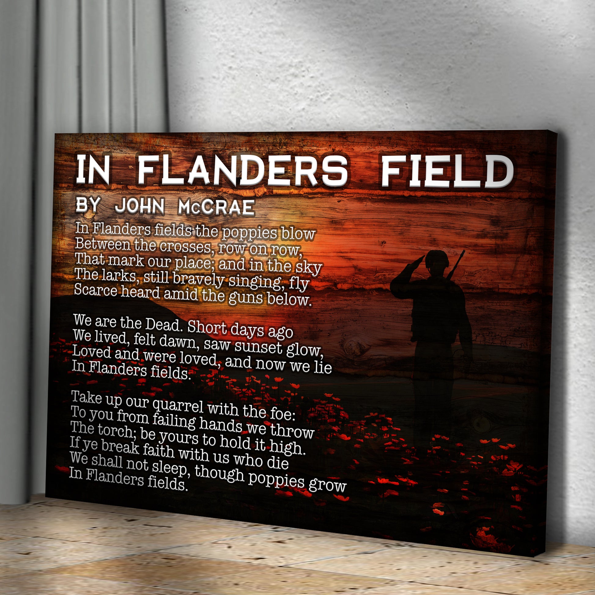 In Flanders Field By John McCrae Sign Style 1 - Image by Tailored Canvases