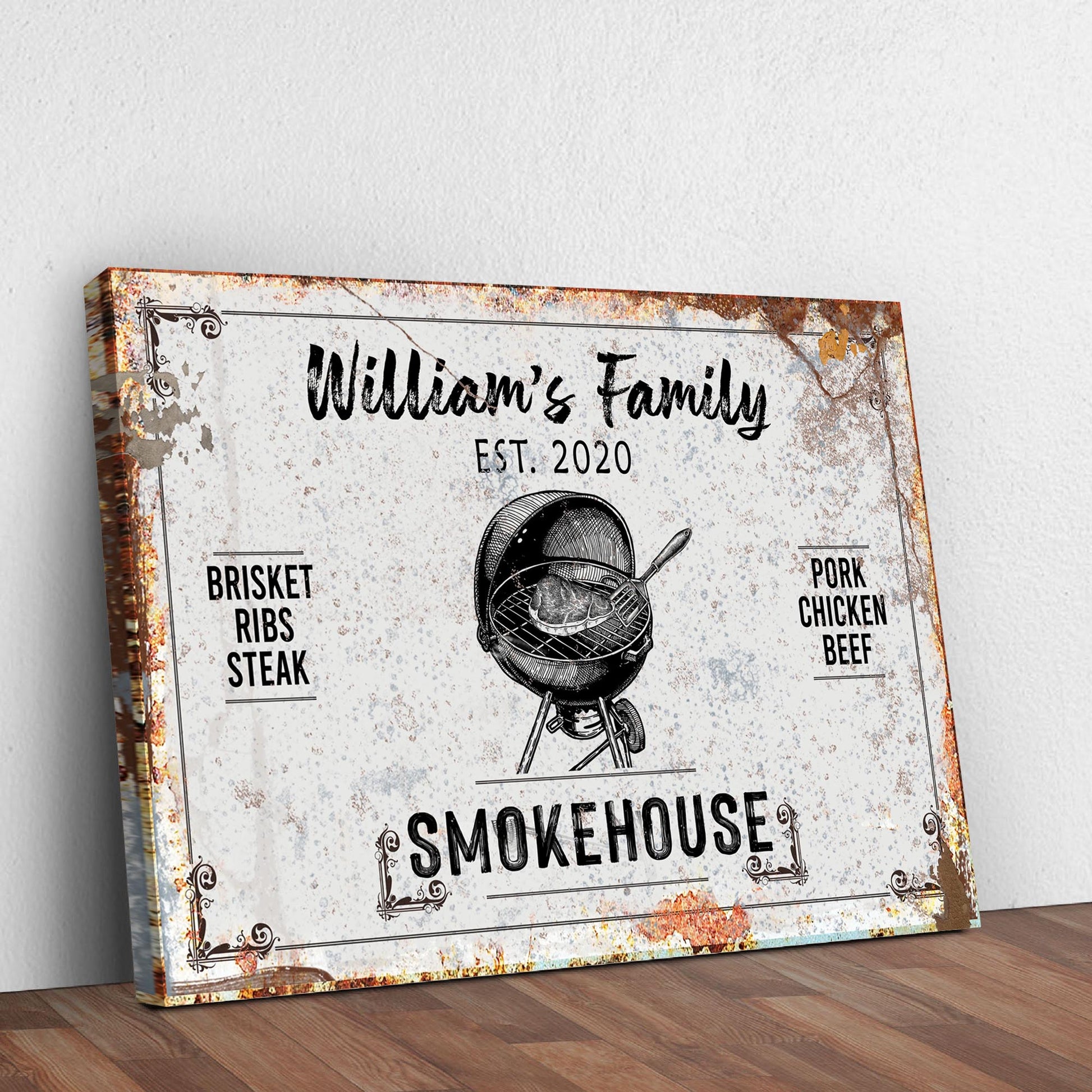 Family Smokehouse Sign II Style 2 - Image by Tailored Canvases