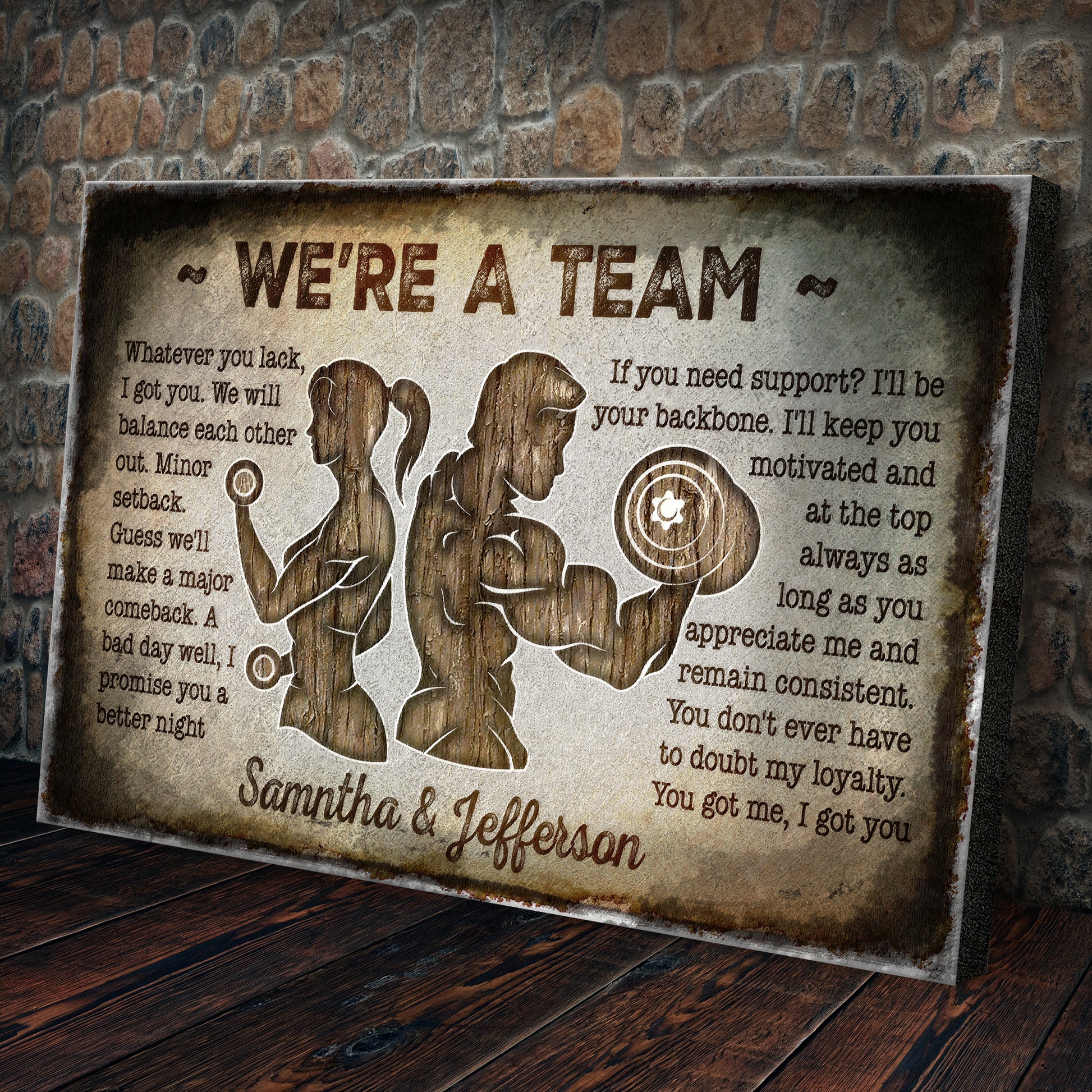 We're A Team Couple Sign III Style 1 - Image by Tailored Canvases