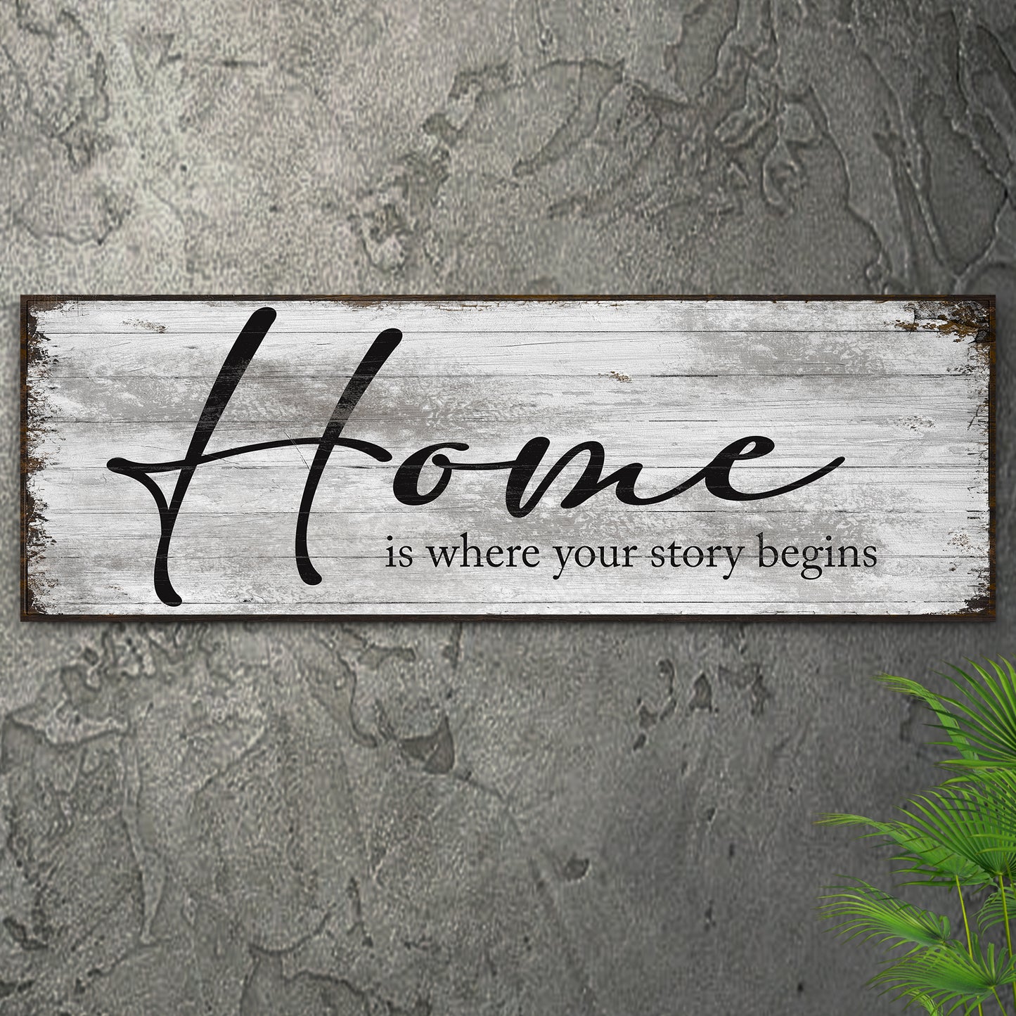 Home Is Where Our Story Begins Sign Style 1 - Image by Tailored Canvases