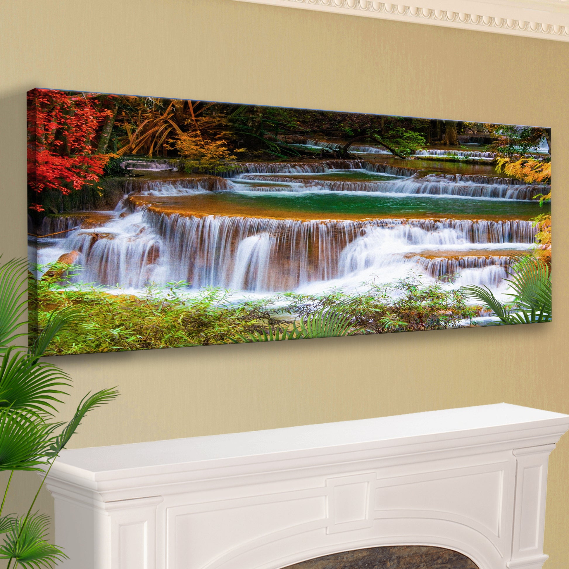 Tropical Waterfalls Canvas Wall Art Style 1 - Image by Tailored Canvases