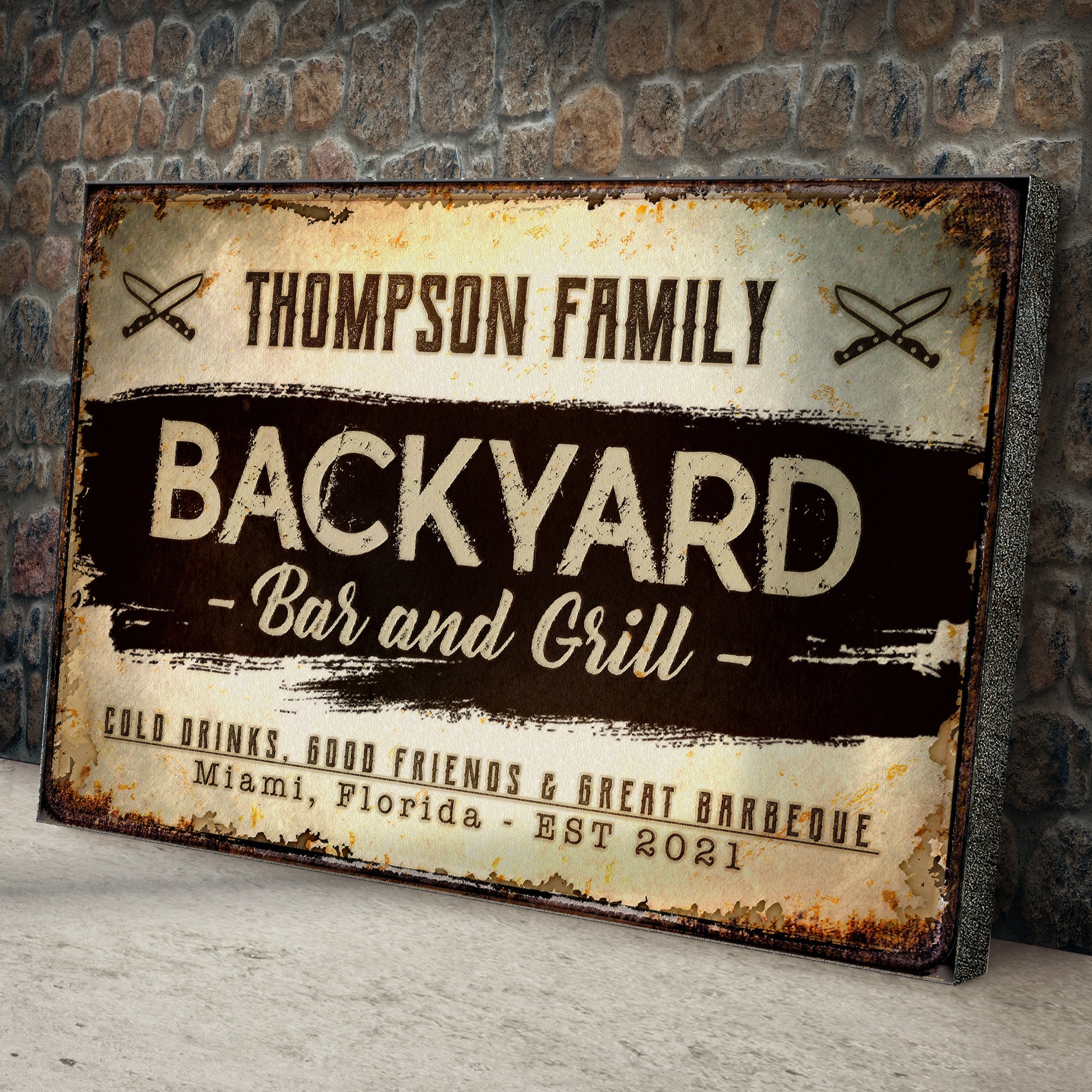 Backyard Bar And Grill Sign VIII Style 2 - Image by Tailored Canvases