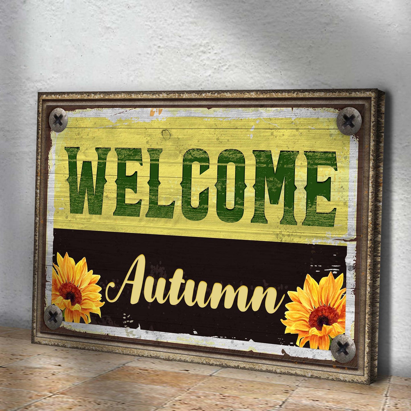 Welcome Autumn Sign III Style 2 - Image by Tailored Canvases
