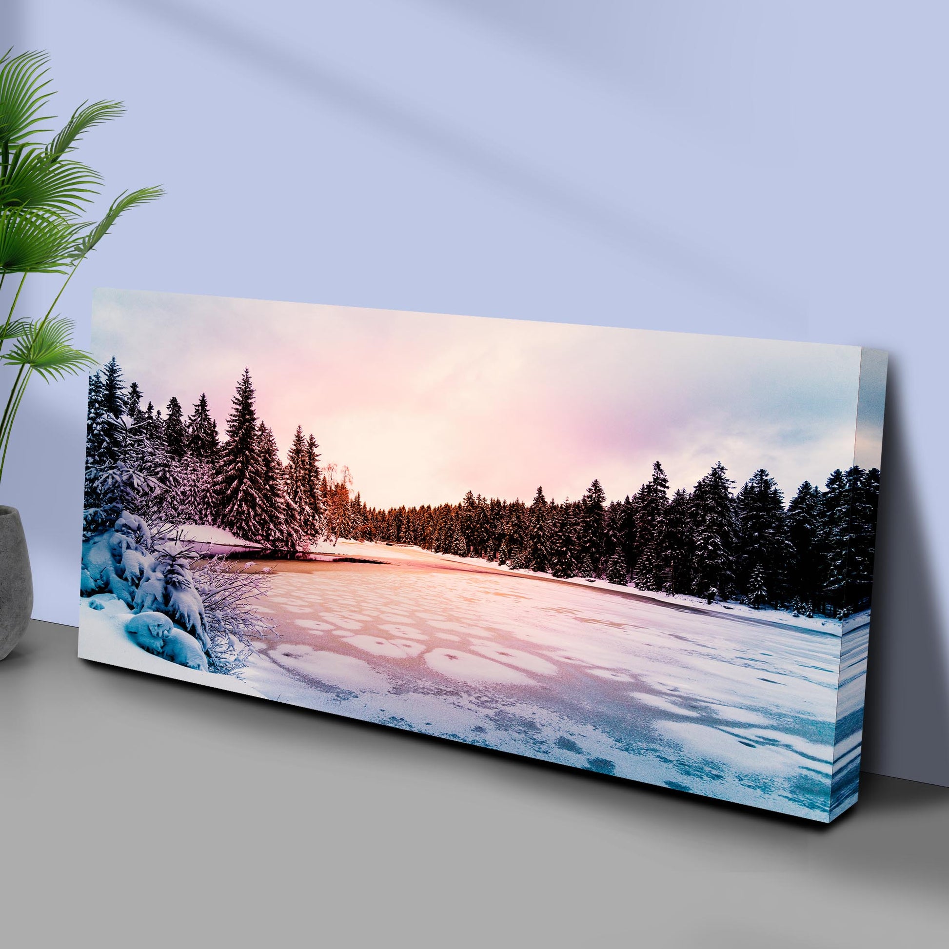 Winter Lake Wonderland Canvas Wall Art Style 1 - Image by Tailored Canvases