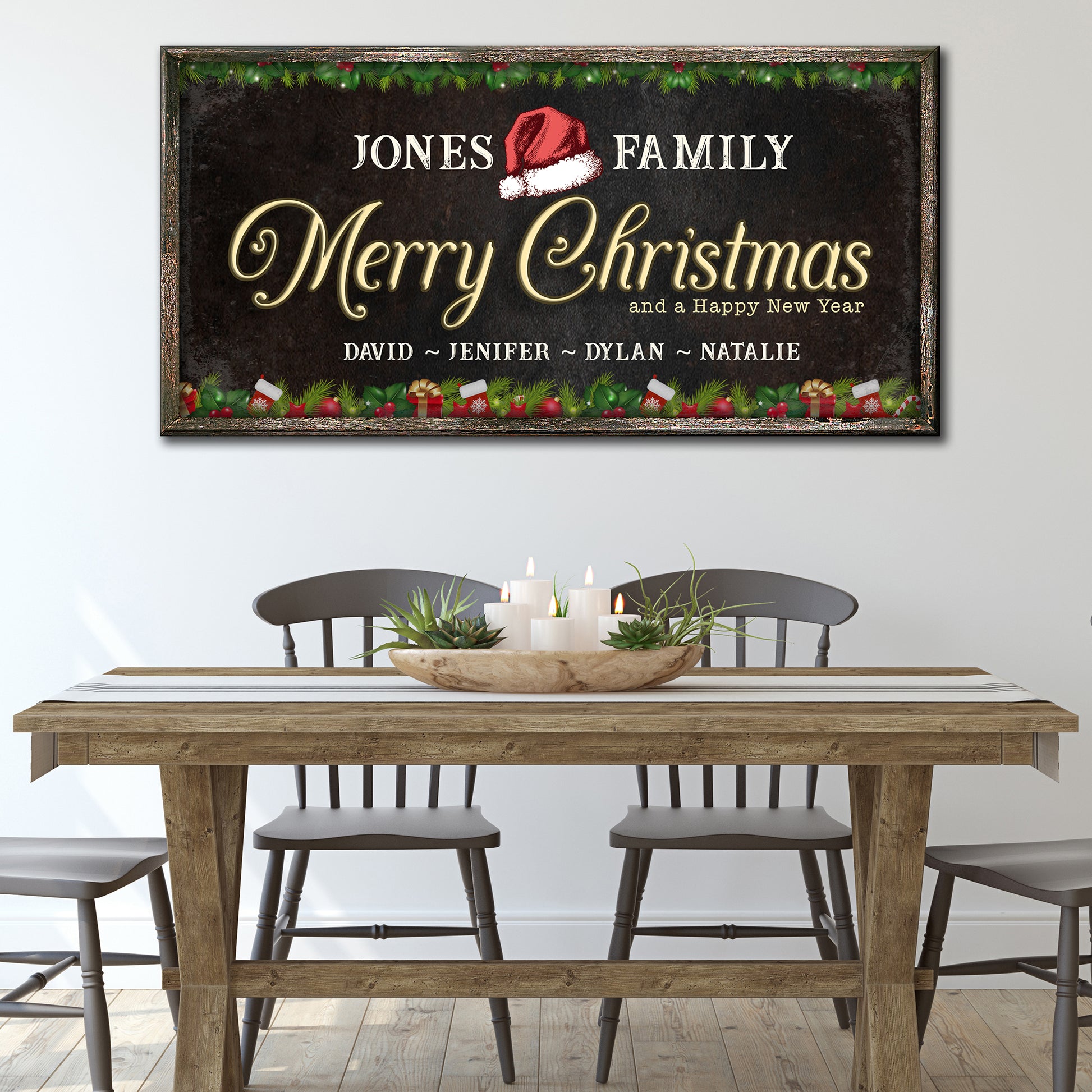 Family Christmas Sign Style 2 - Image by Tailored Canvases
