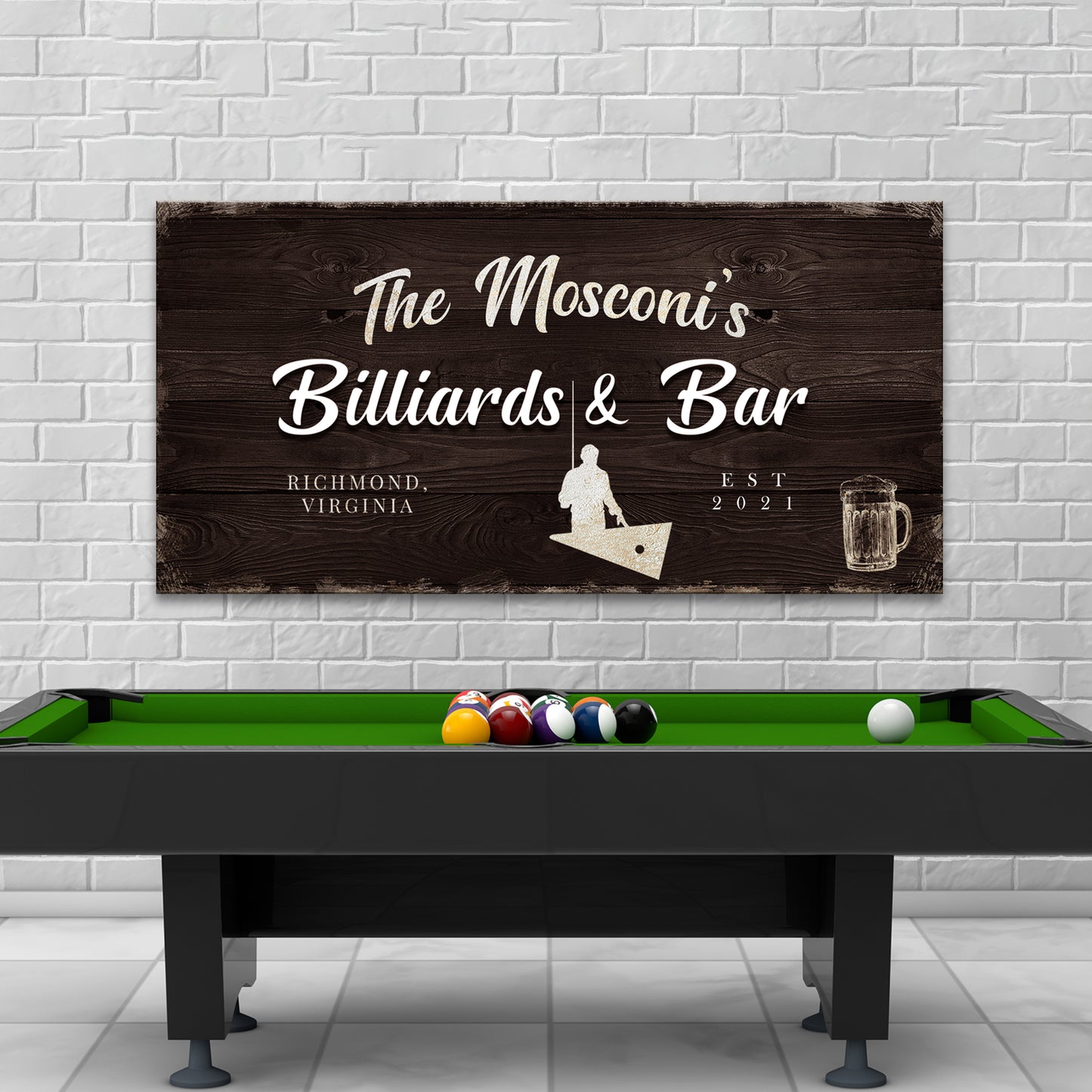 Billiards and Bar Sign II Style 2 - Image by Tailored Canvases