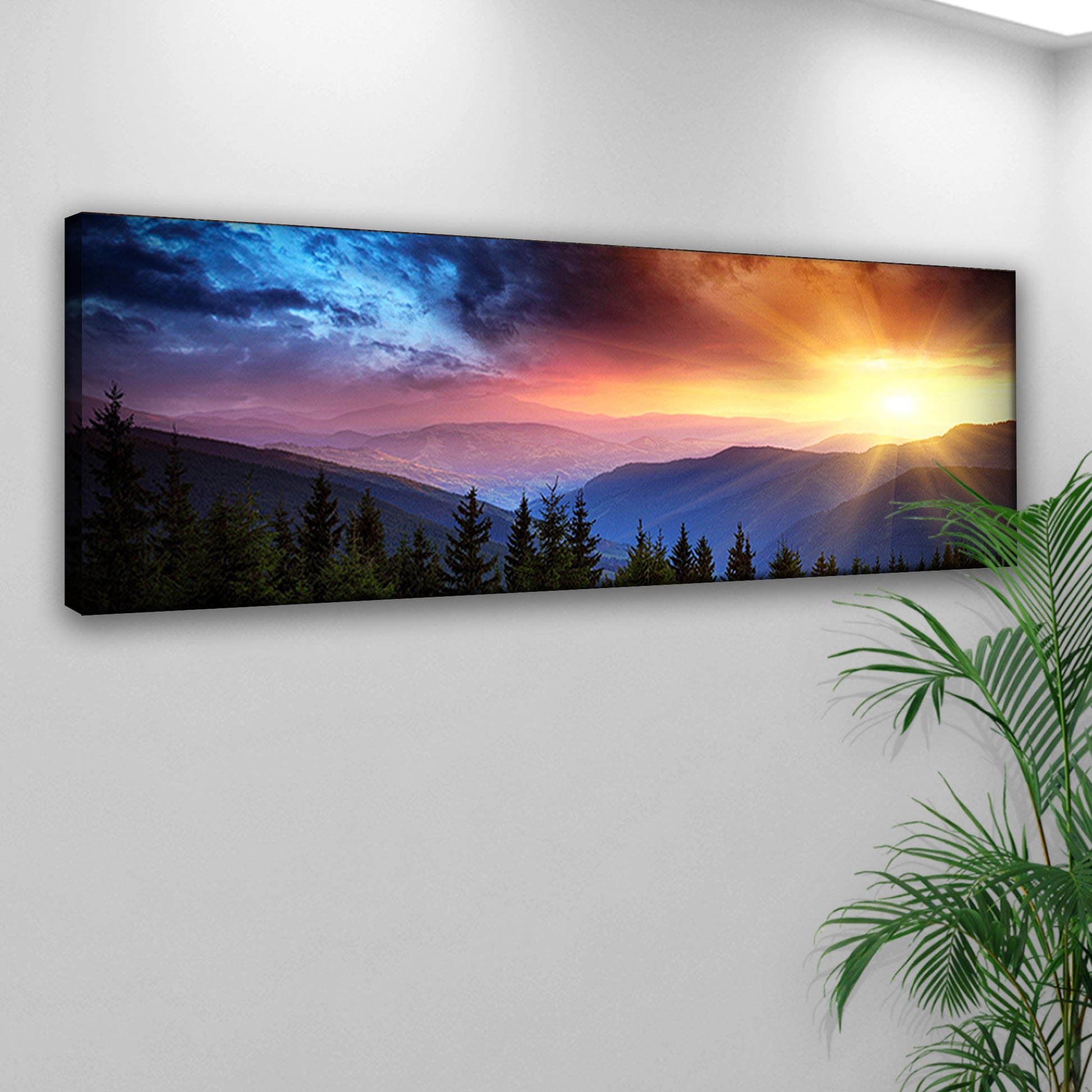 Purple And Sunrise Canvas Wall Art Style 1 - Image by Tailored Canvases