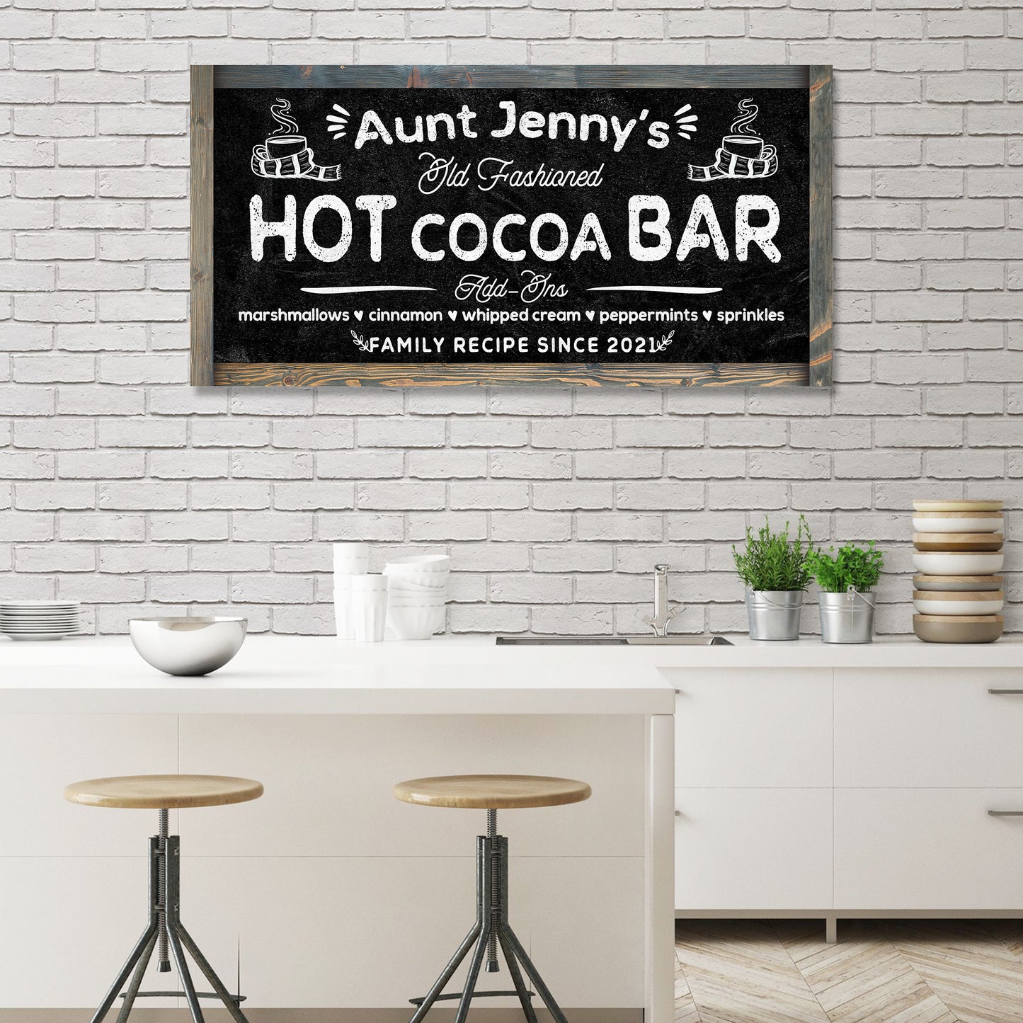 Family Recipe Old Fashioned Hot Cocoa Sign II | Customizable Canvas Style 1 - Image by Tailored Canvases
