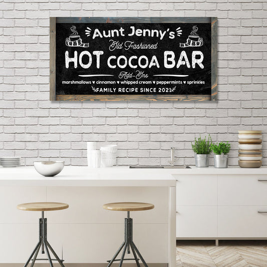Family Recipe Old Fashioned Hot Cocoa Sign II | Customizable Canvas - Image by Tailored Canvases