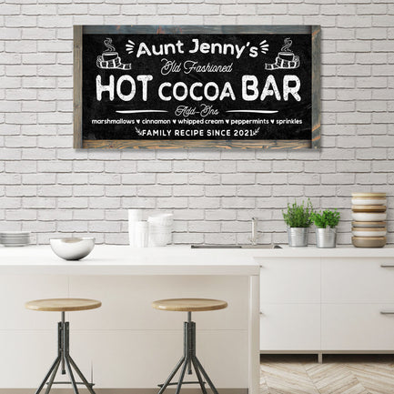 Family Recipe Old Fashioned Hot Cocoa Sign II | Customizable Canvas - Image by Tailored Canvases