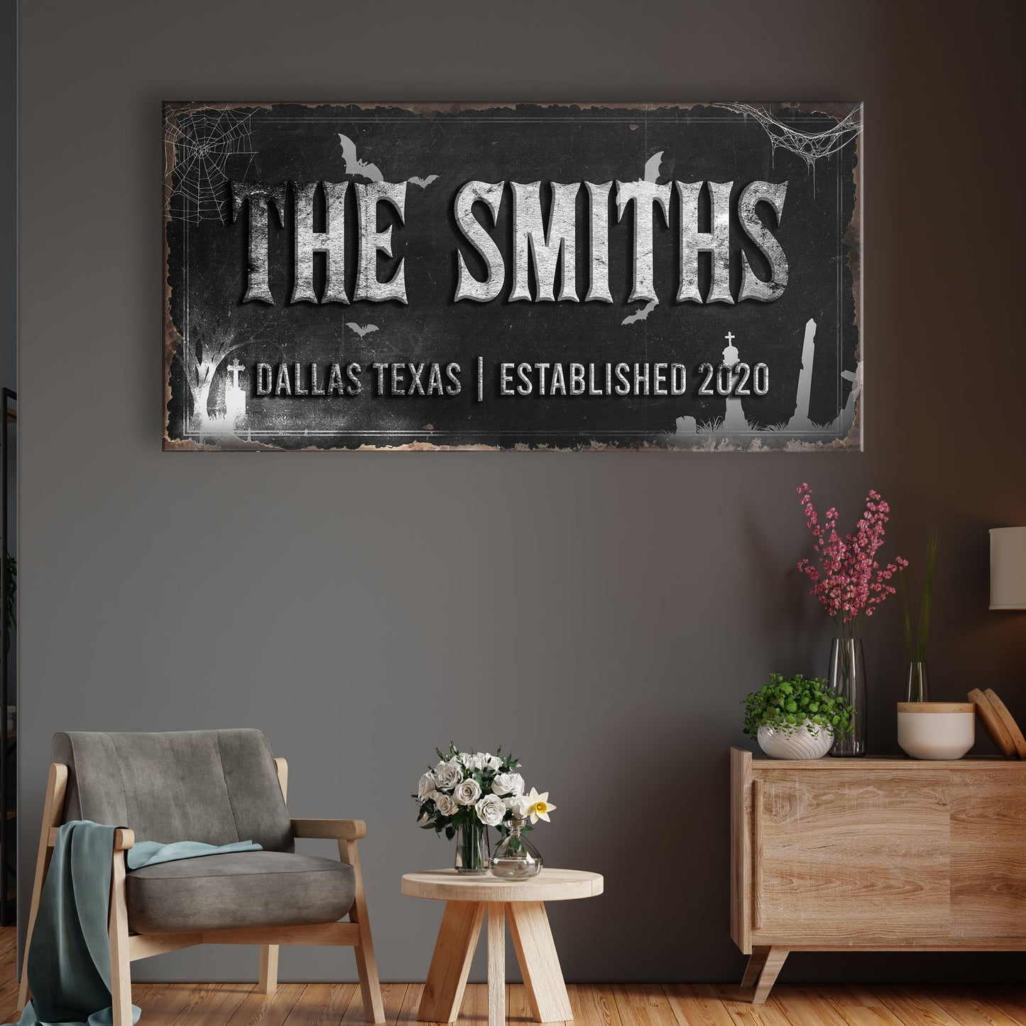 Spooky Family Name Sign Style 1 - Image by Tailored Canvases