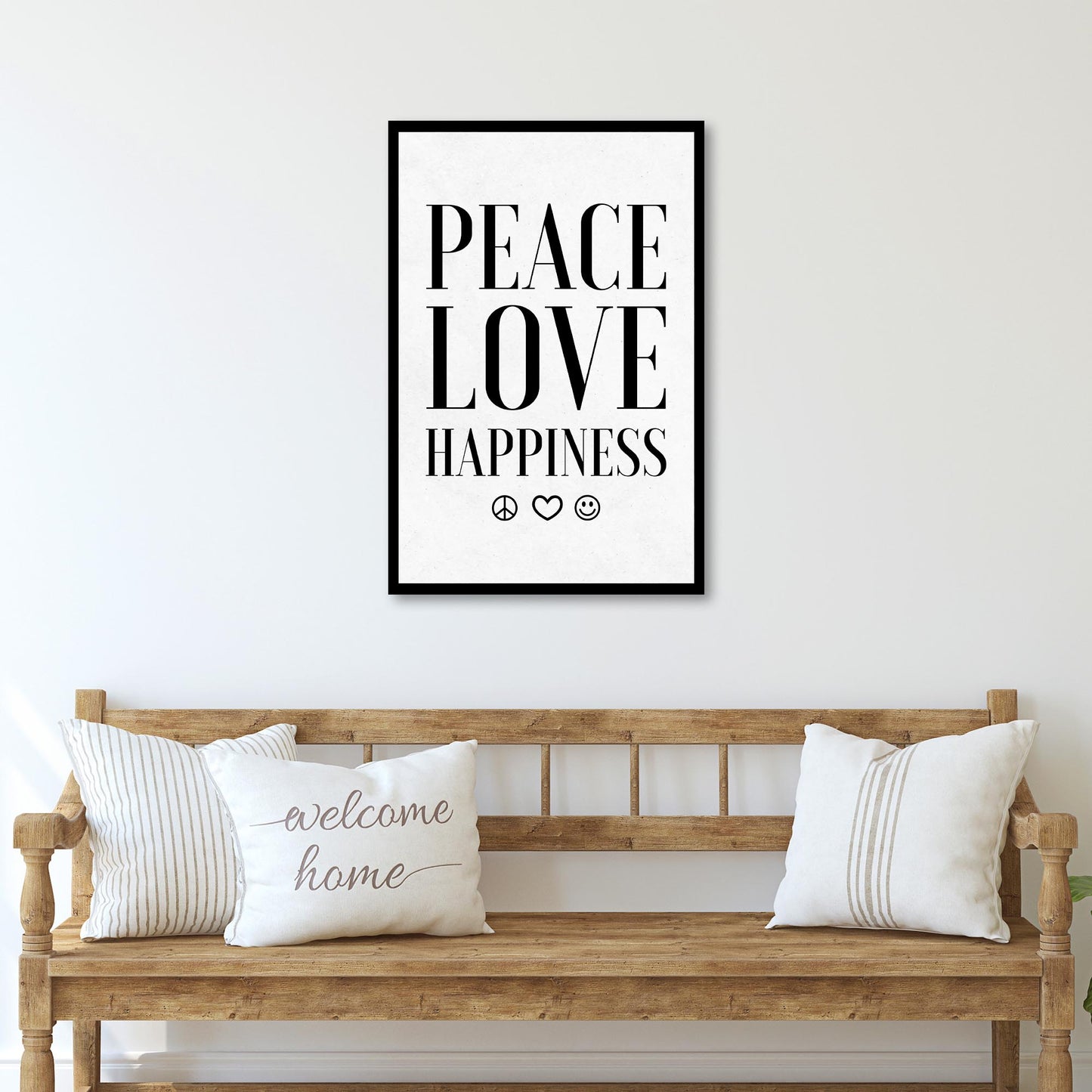 Peace Love Happiness Sign II Style 2 - Image by Tailored Canvases