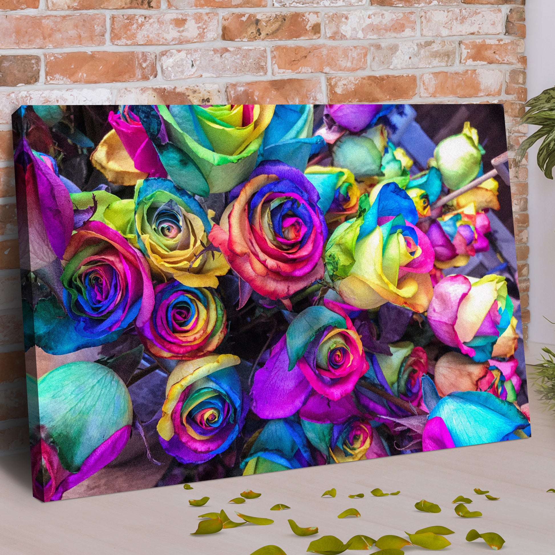 Rainbow Roses Canvas Wall Art Style 1 - Image by Tailored Canvases