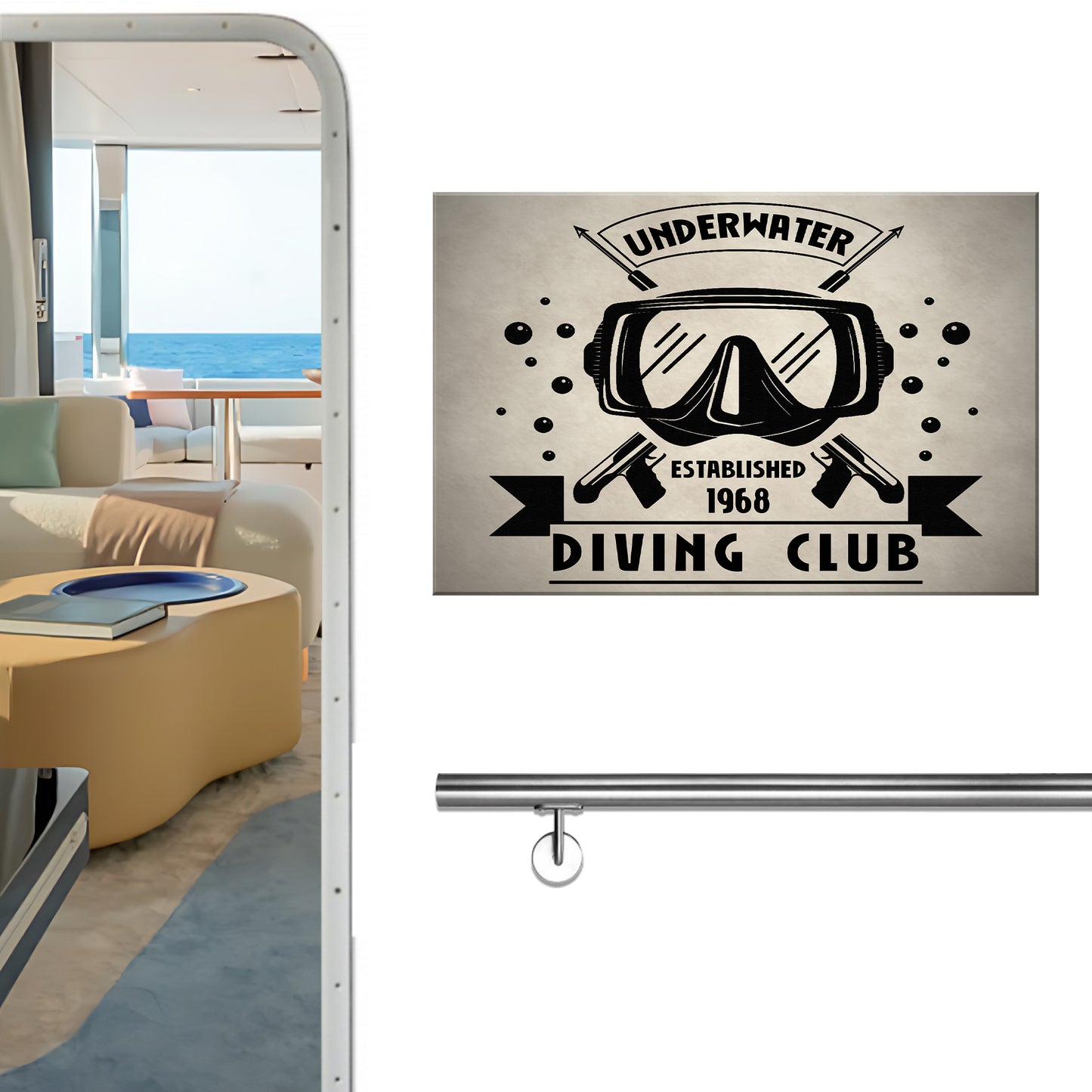 Scuba Diving Club Sign III | Customizable Canvas Style 1 - Image by Tailored Canvases