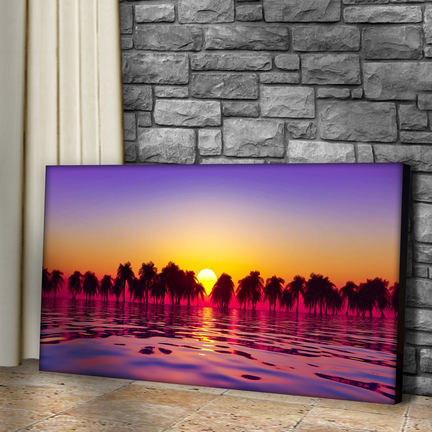 Tropical Sunset Canvas Wall Art Style 2 - Image by Tailored Canvases