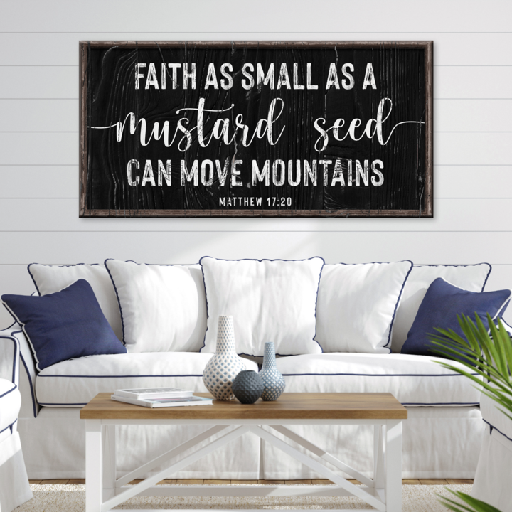 Matthew 17:20 - Faith Can Move Mountains Sign II Style 2 - Image by Tailored Canvases
