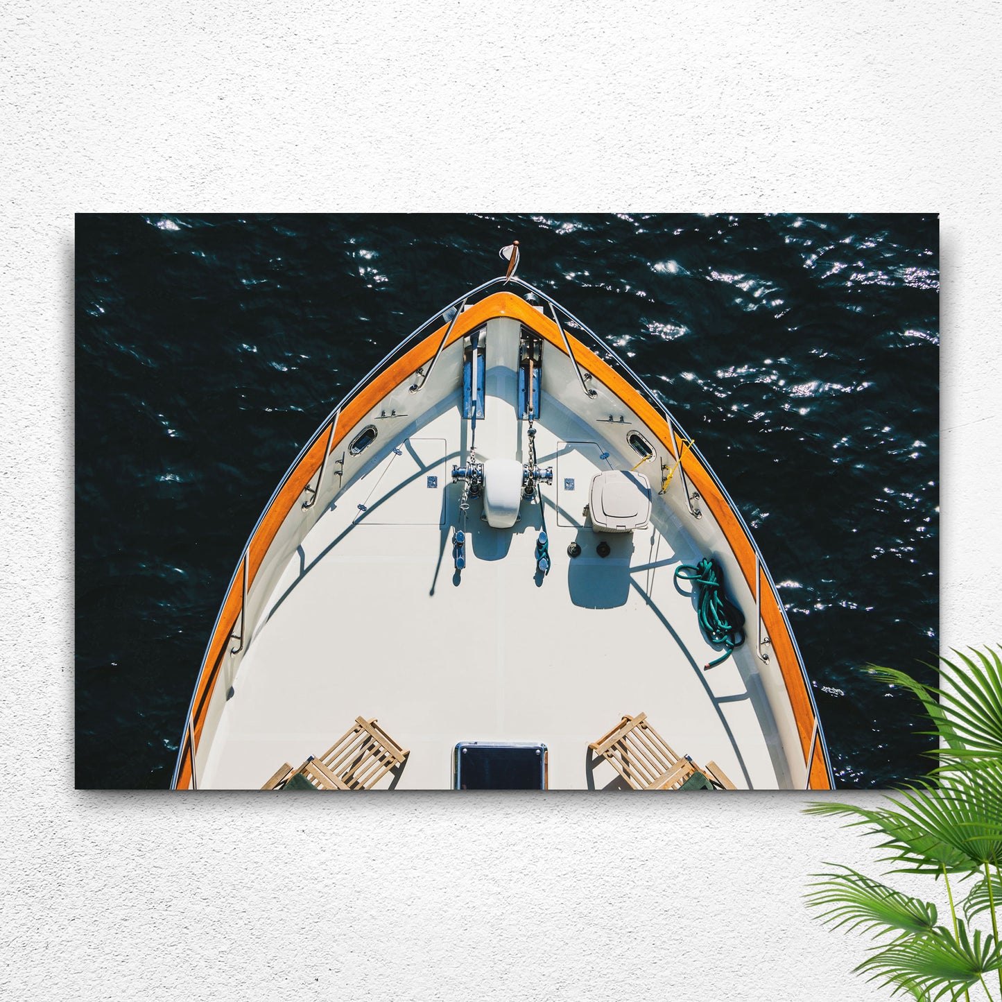 Boat Yacht View Aboard Canvas Wall Art Style 2 - Image by Tailored Canvases