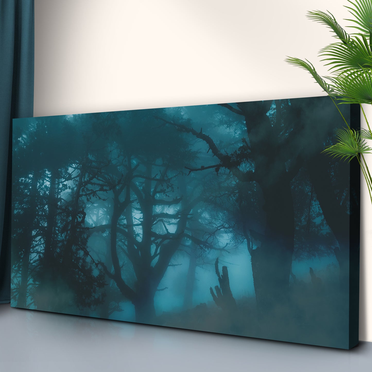 Eerie Foggy Forest Canvas Wall Art Style 1 - Image by Tailored Canvases