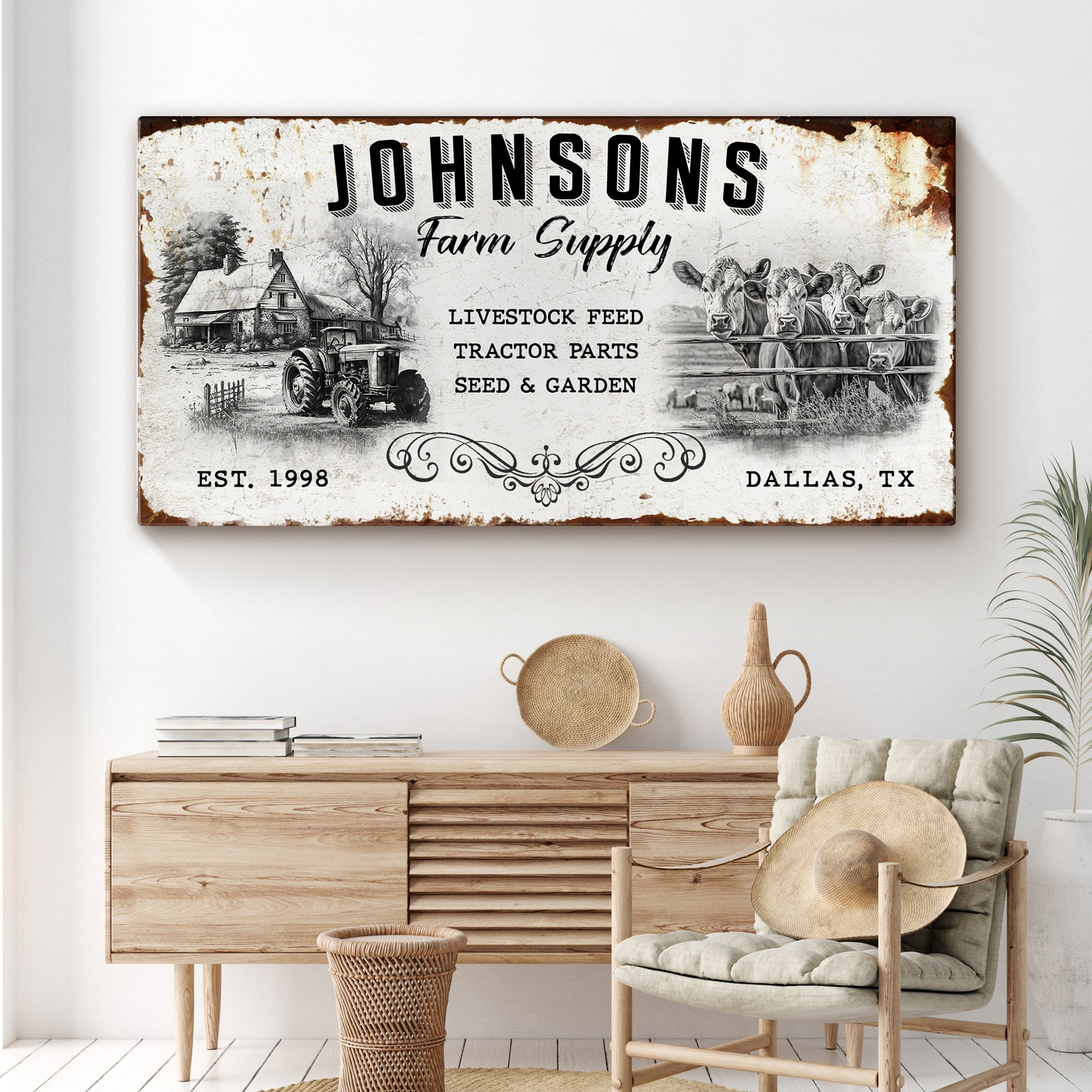 Family Farm Supply Sign | Customizable Canvas  - Image by Tailored Canvases