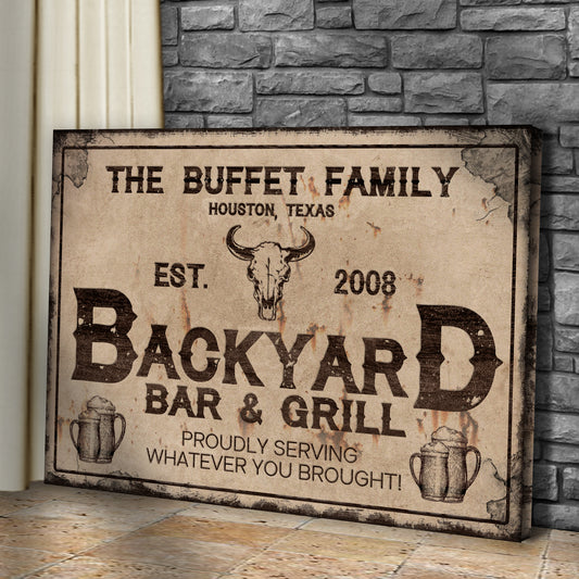 Backyard Bar & Grill Sign VIII - Image by Tailored Canvases