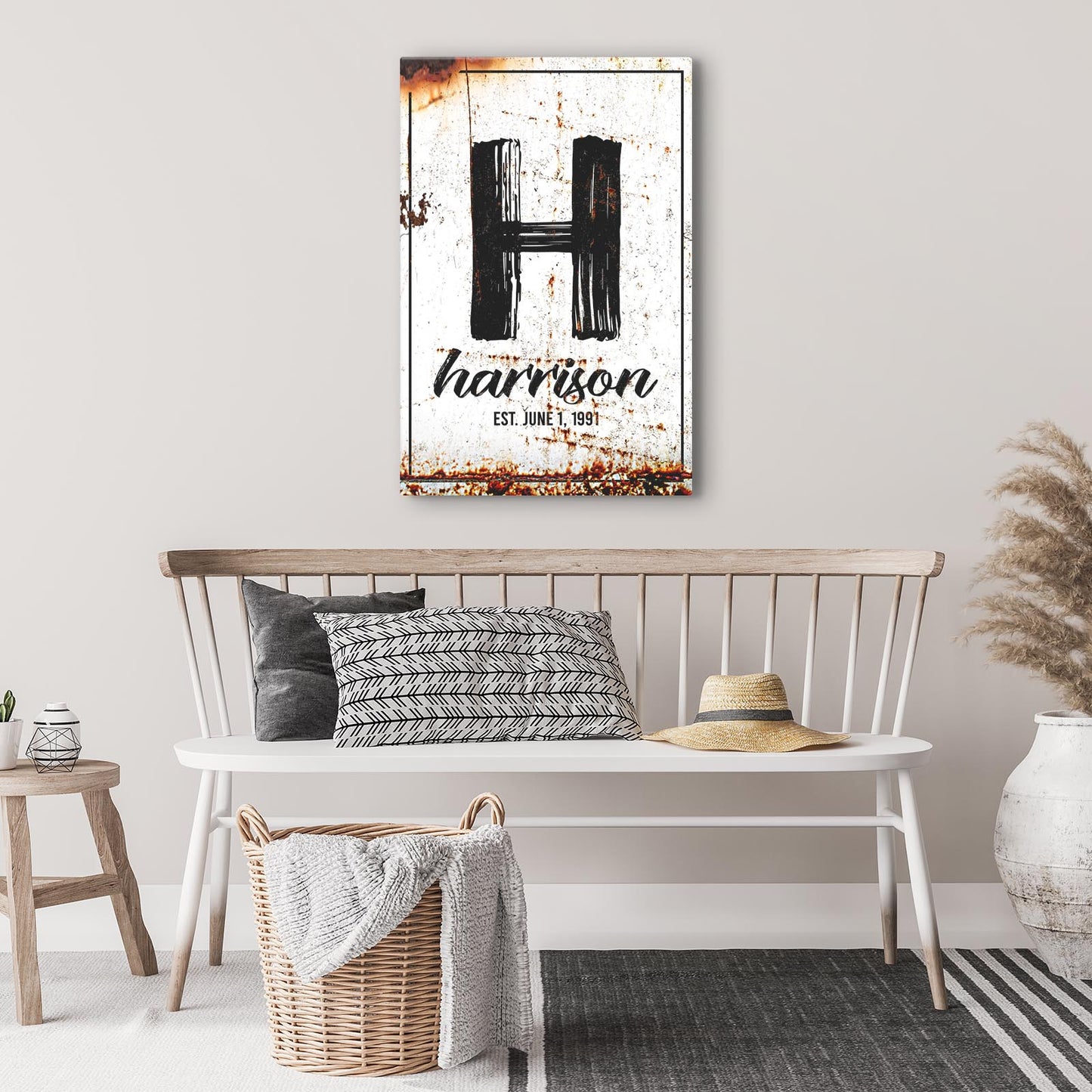 Family Name Portrait Sign Style 1 - Image by Tailored Canvases