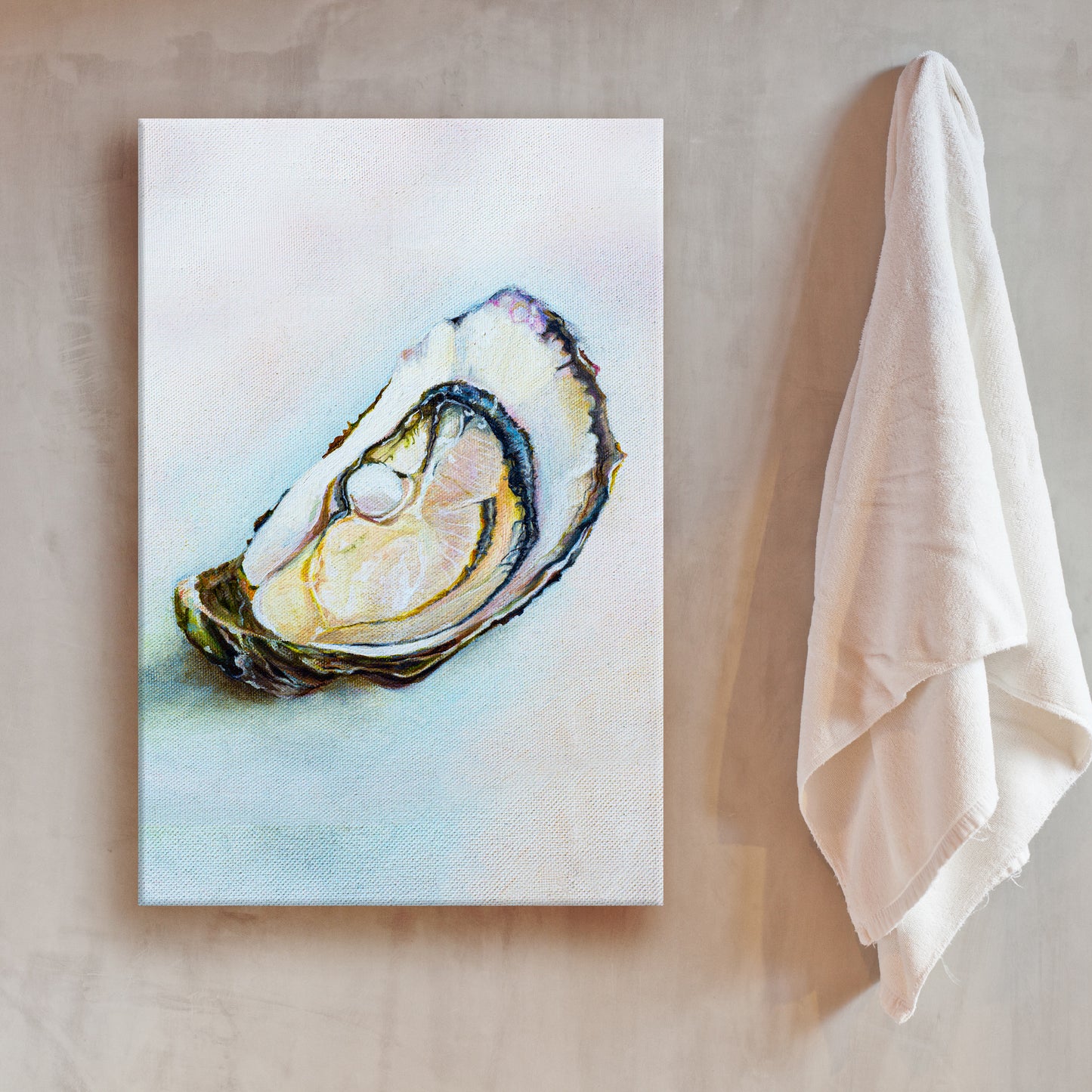 Coastal Oyster Shell Canvas Wall Art Style 1 - Image by Tailored Canvases