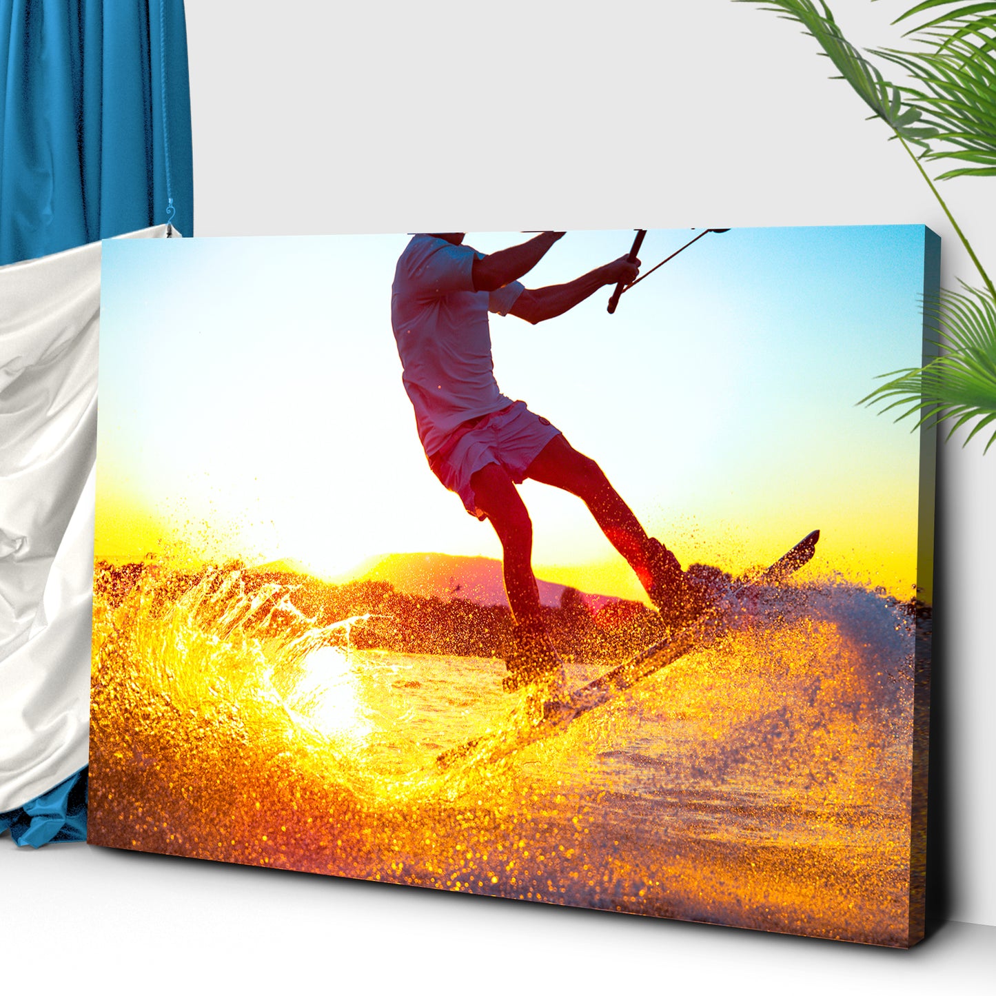 Wakeboard Sunset Canvas Wall Art Style 2 - Image by Tailored Canvases