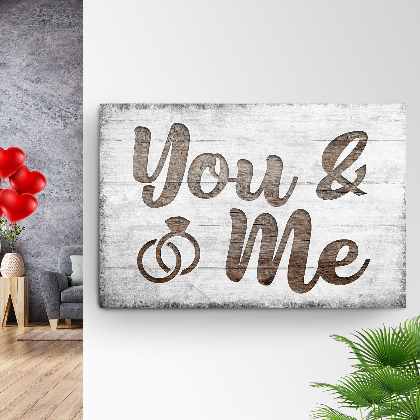 Valentine You And Me Sign Style 1 - Image by Tailored Canvases