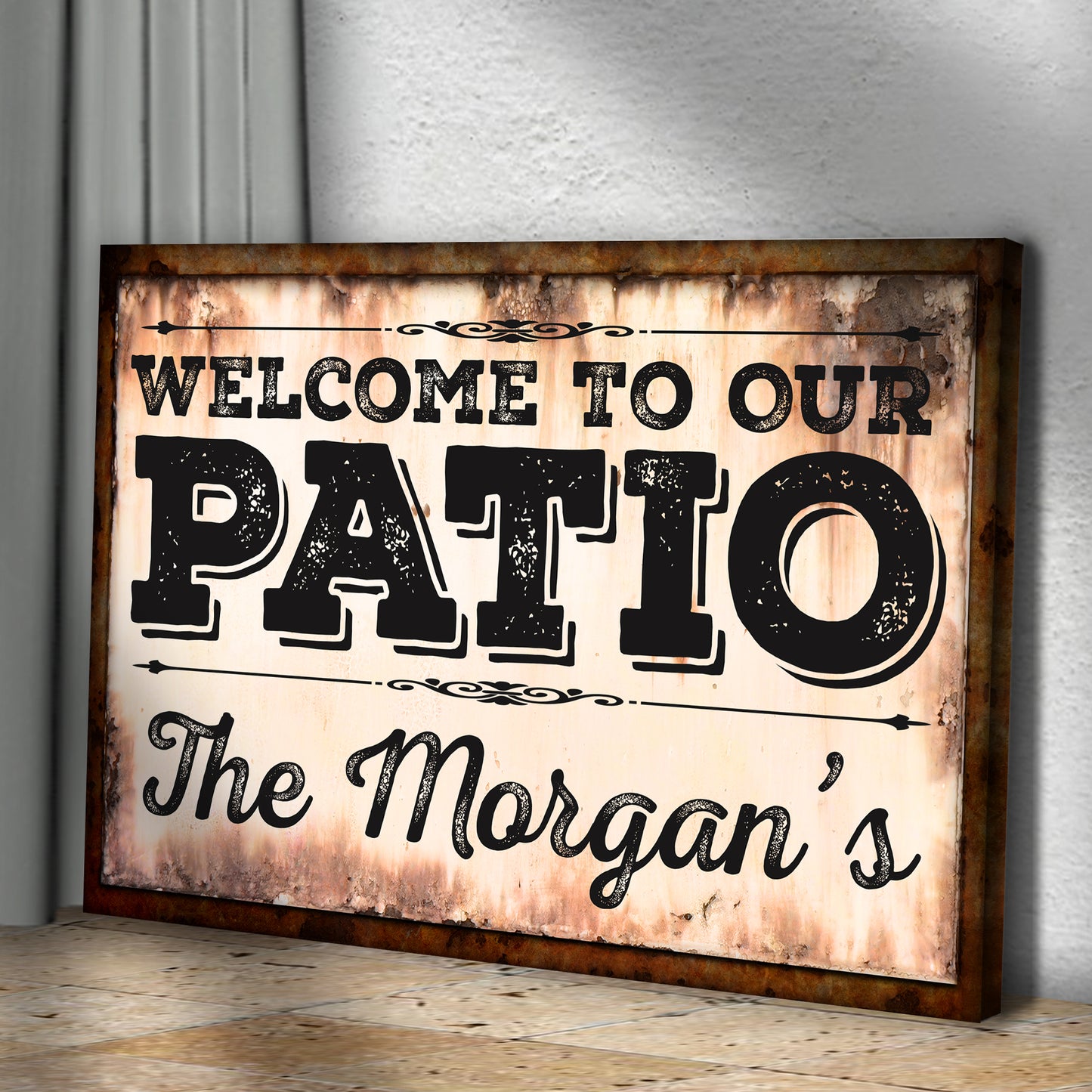 Welcome To Our Patio Sign | Customizable Canvas Style 2 - Image by Tailored Canvases