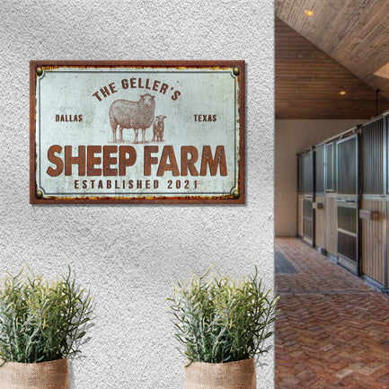 Sheep Farm Sign III - Image by Tailored Canvases