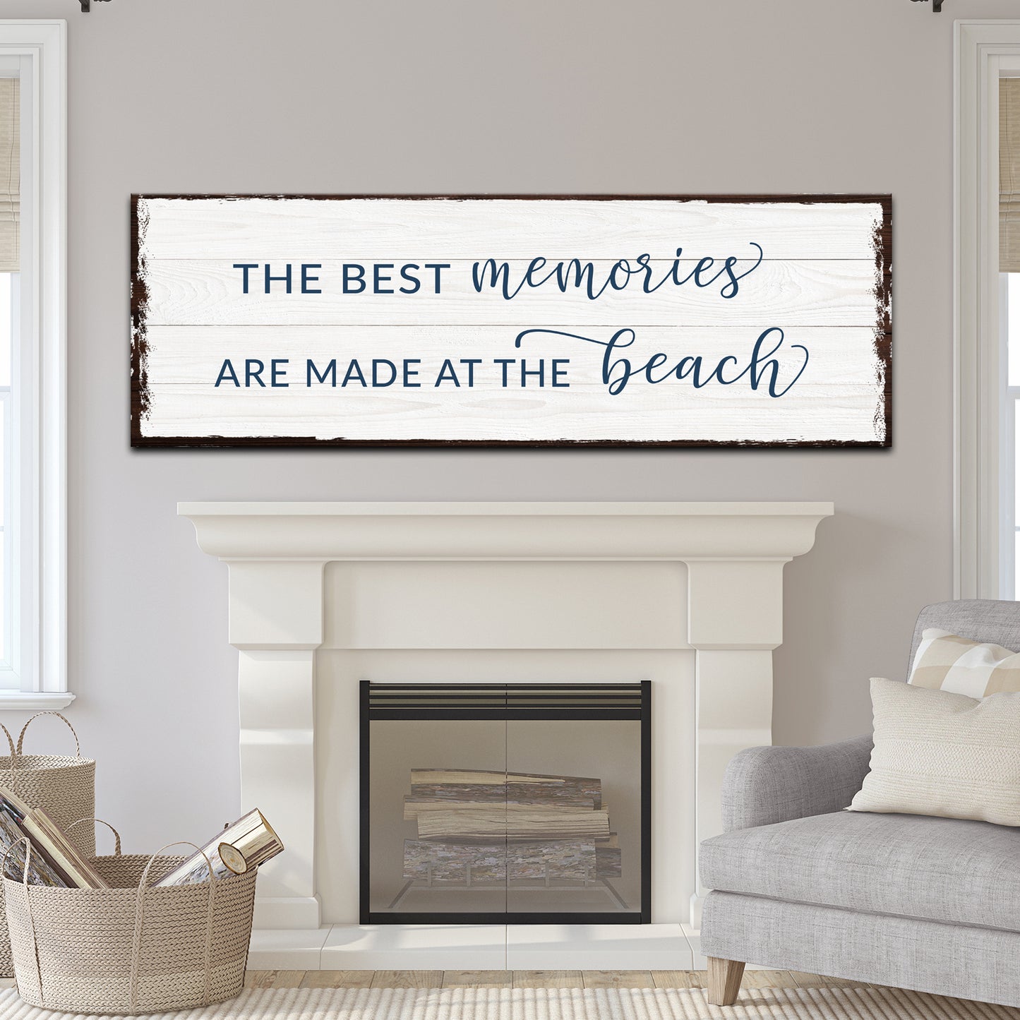 Best Memories at the Beach Sign Style 1 - Image by Tailored Canvases