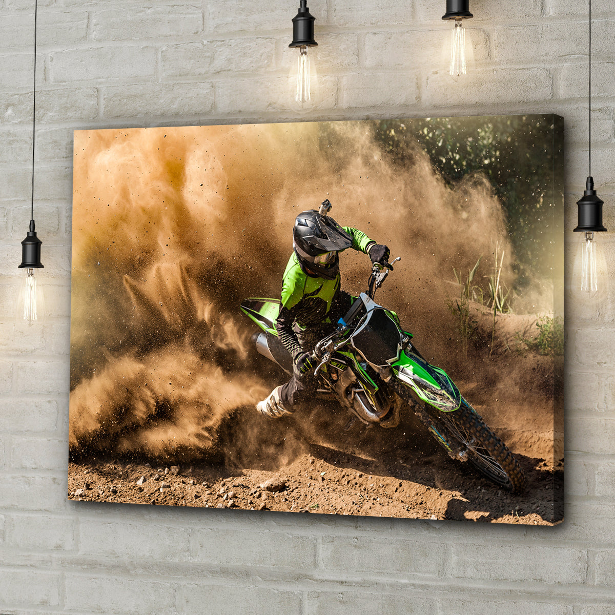 Motocross Mud Spray Canvas Wall Art Style 2 - Image by Tailored Canvases