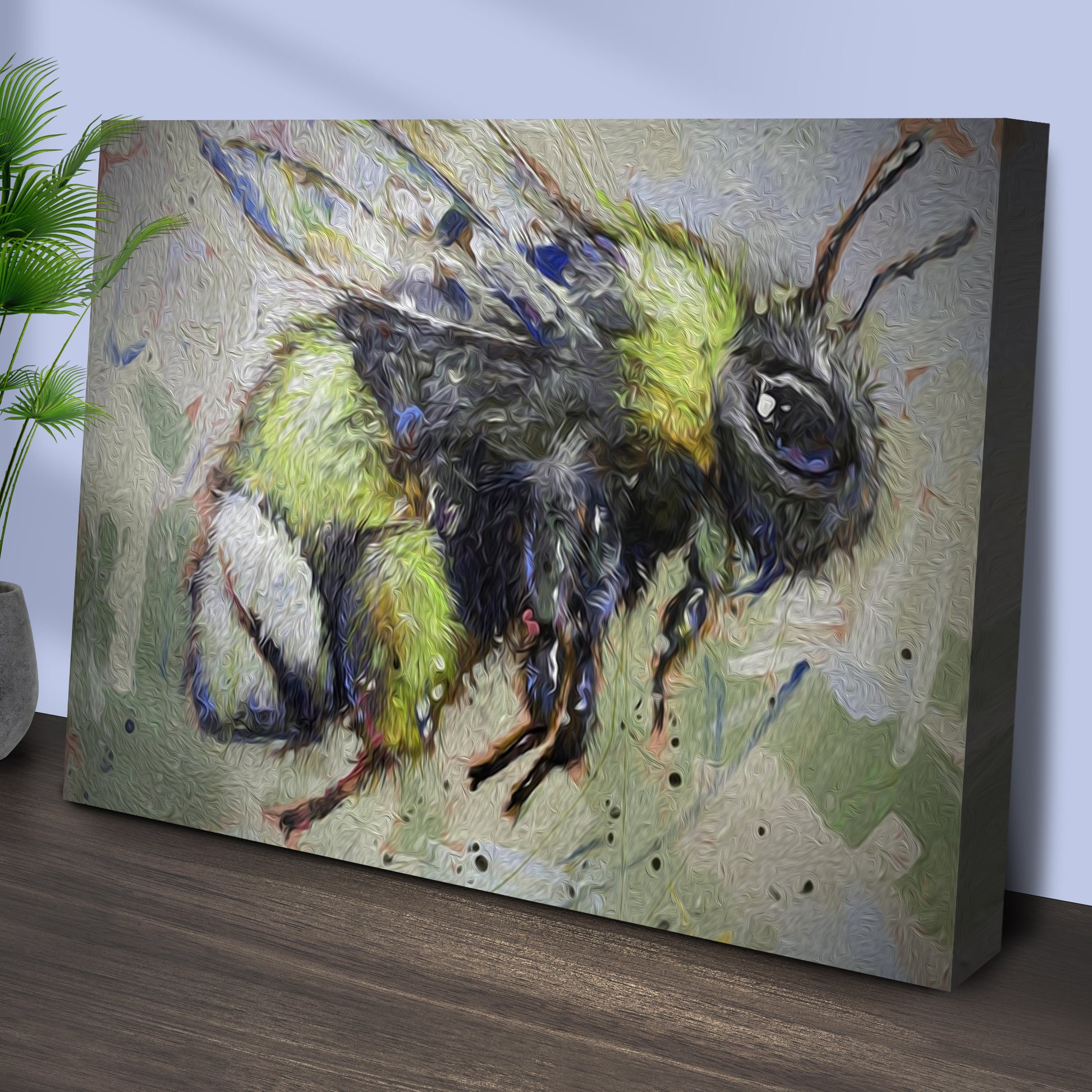 Whimsical Bubble Bee Canvas Wall Art Style 1 - Image by Tailored Canvases