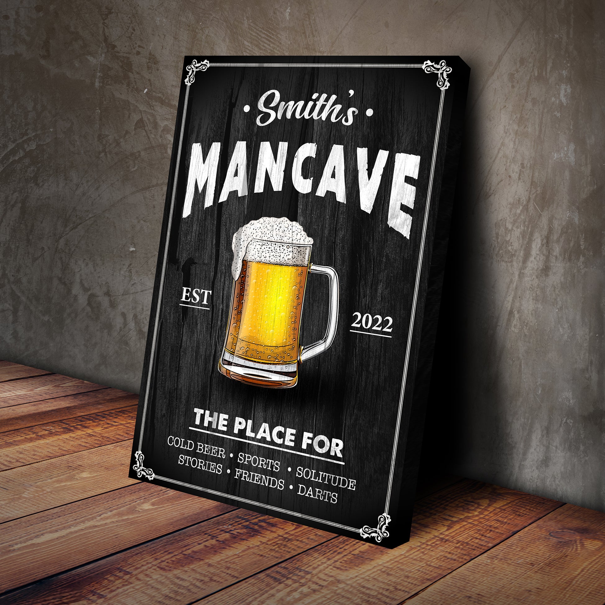 The Place For Man Cave Sign Style 1 - Image by Tailored Canvases