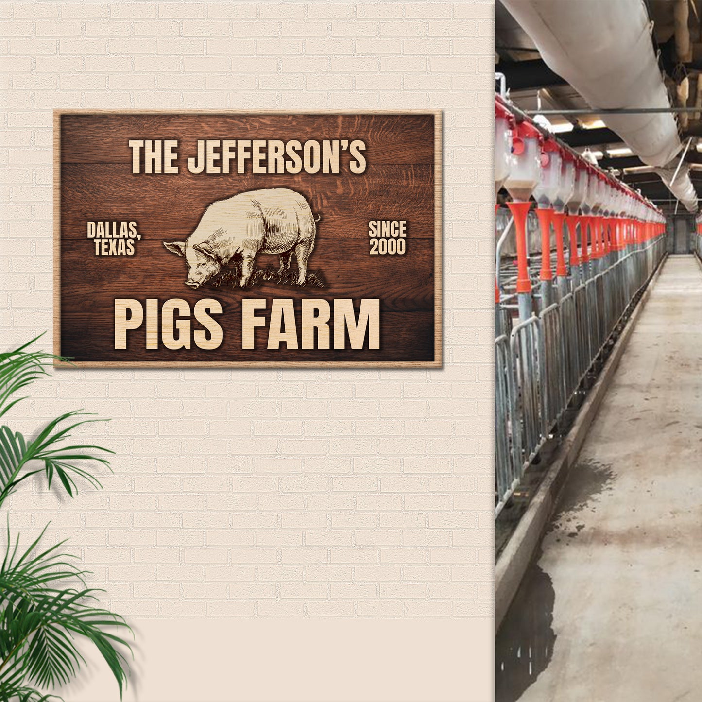 Pig Farm Sign V Style 1 - Image by Tailored Canvases