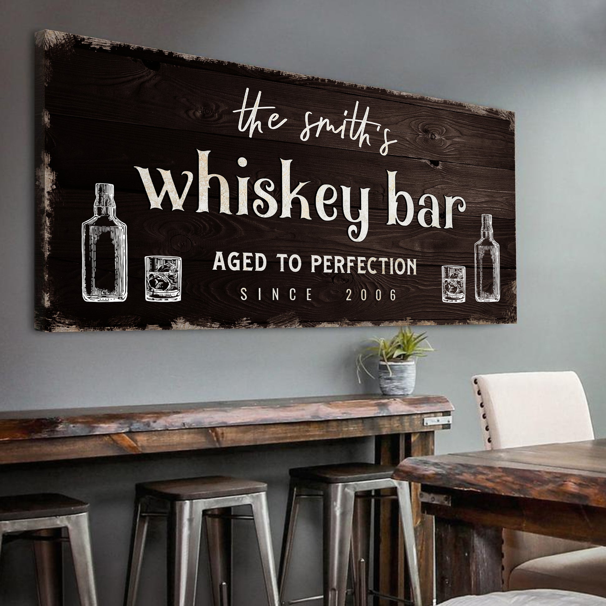 Whiskey Bar Sign Style 2 - Image by Tailored Canvases
