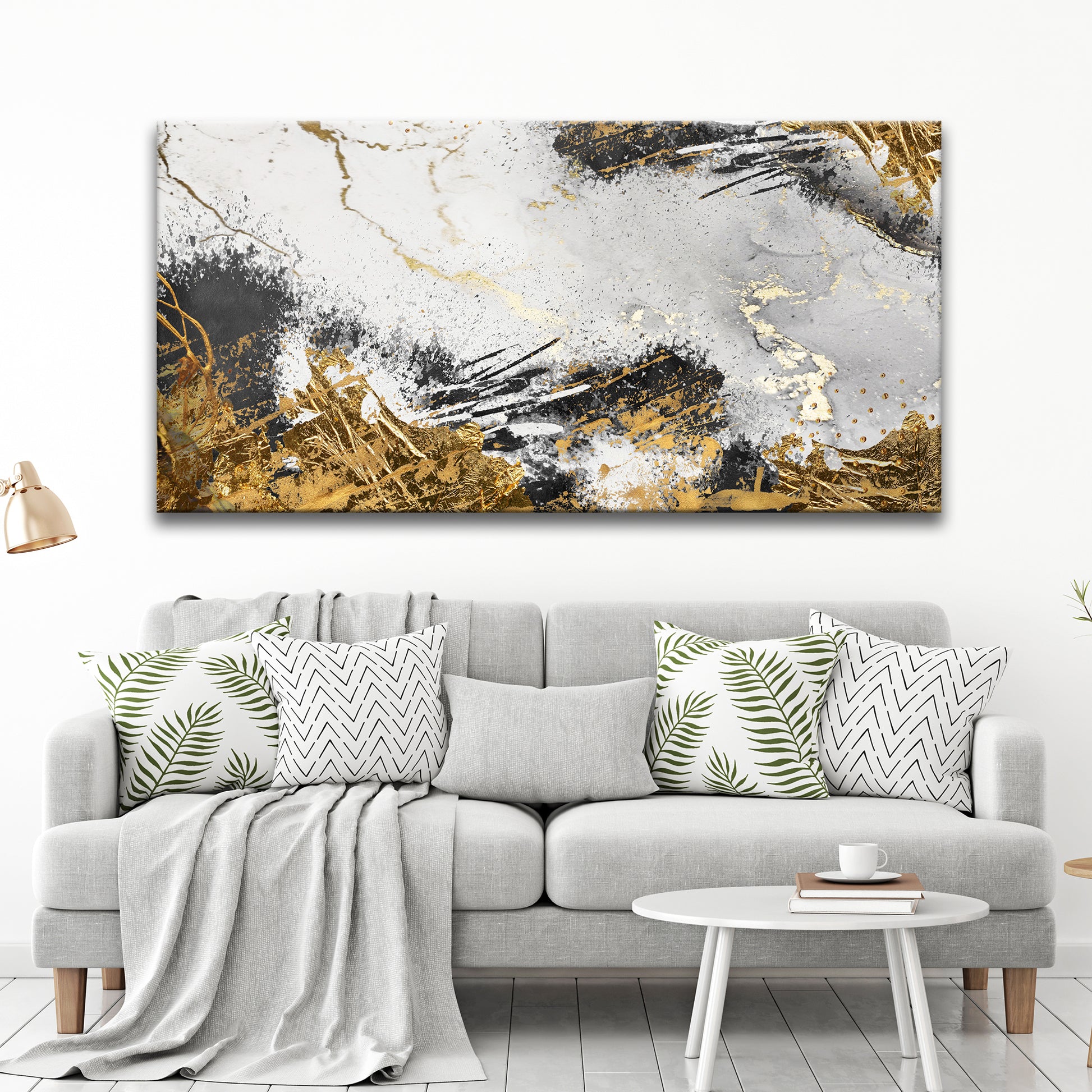 Sky Gold Abstract Painting Canvas Wall Art Style 1 - Image by Tailored Canvases