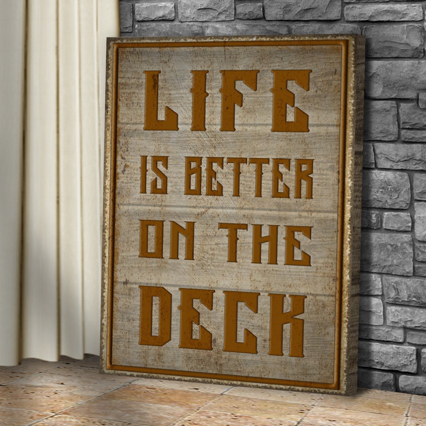 Life Is Better On The Deck Sign Style 1 - Image by Tailored Canvases