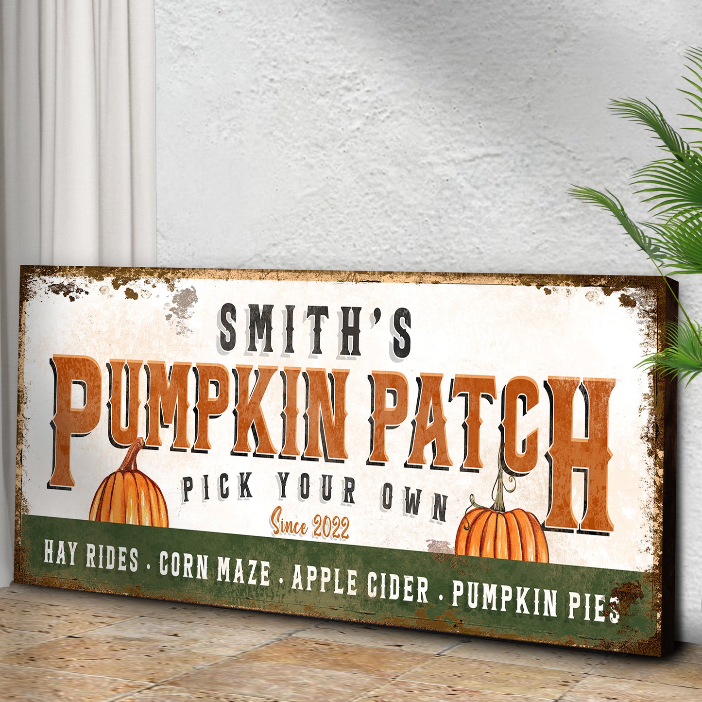 Family Pumpkin Patch Sign III Style 1 - Image by Tailored Canvases