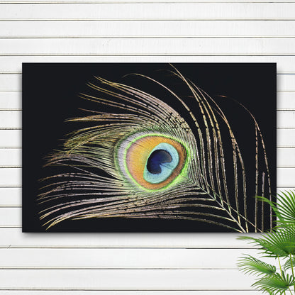 Decor Elements Feather Peacock Canvas Wall Art Style 1 - Image by Tailored Canvases