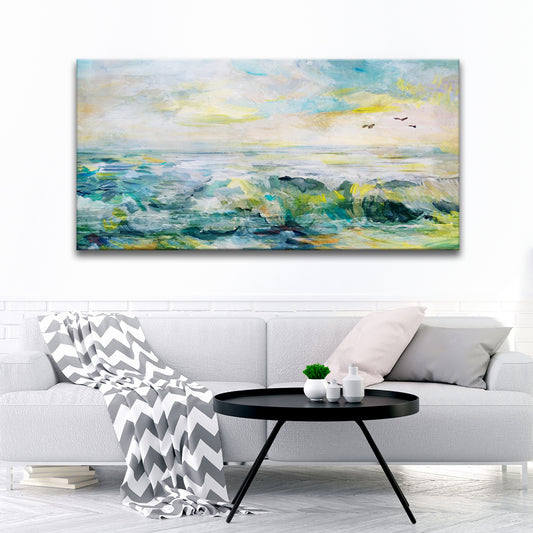 Rocks, Sea, And Sky Canvas Wall Art - Image by Tailored Canvases