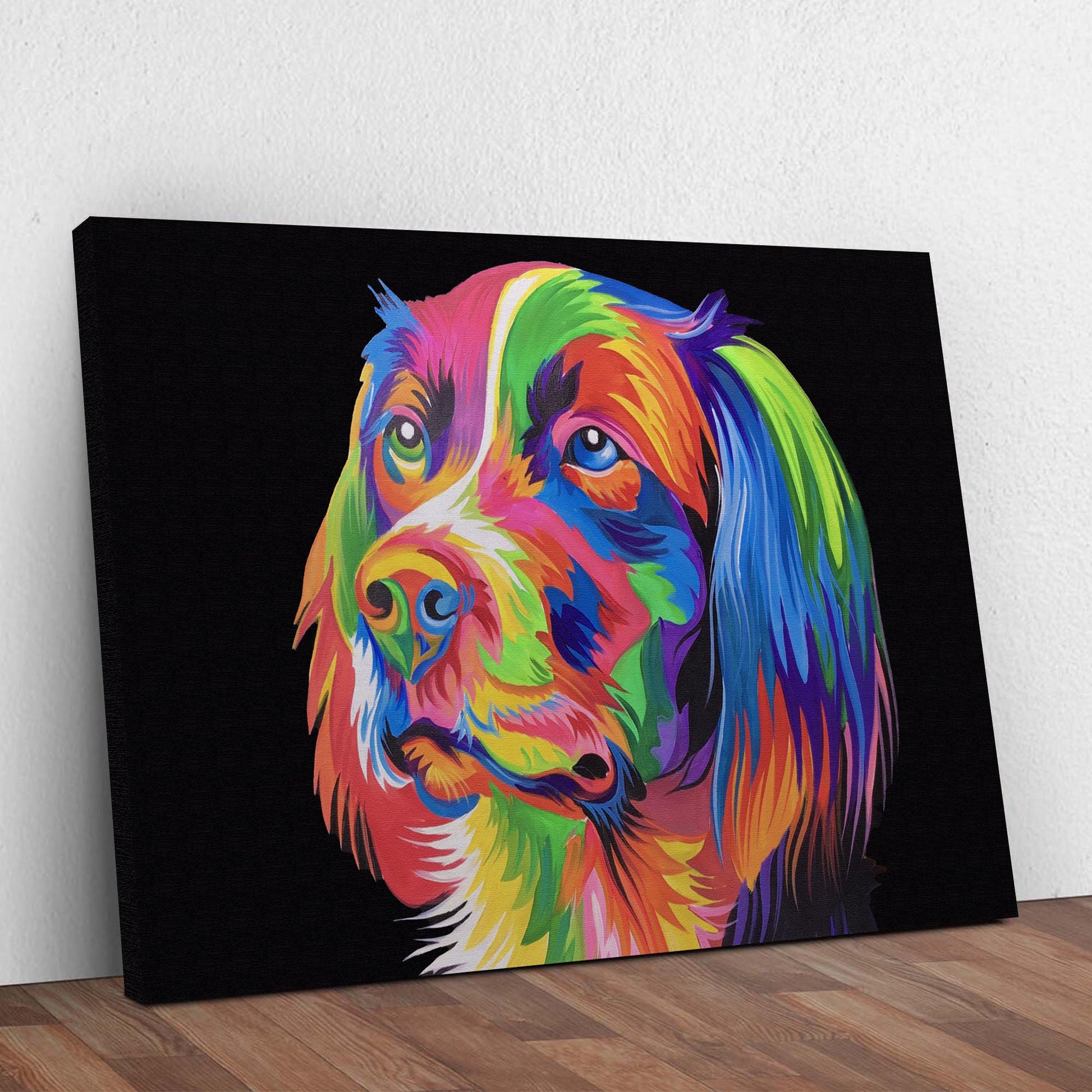 Rainbow Dog Painting Canvas Wall Art Style 1 - Image by Tailored Canvases