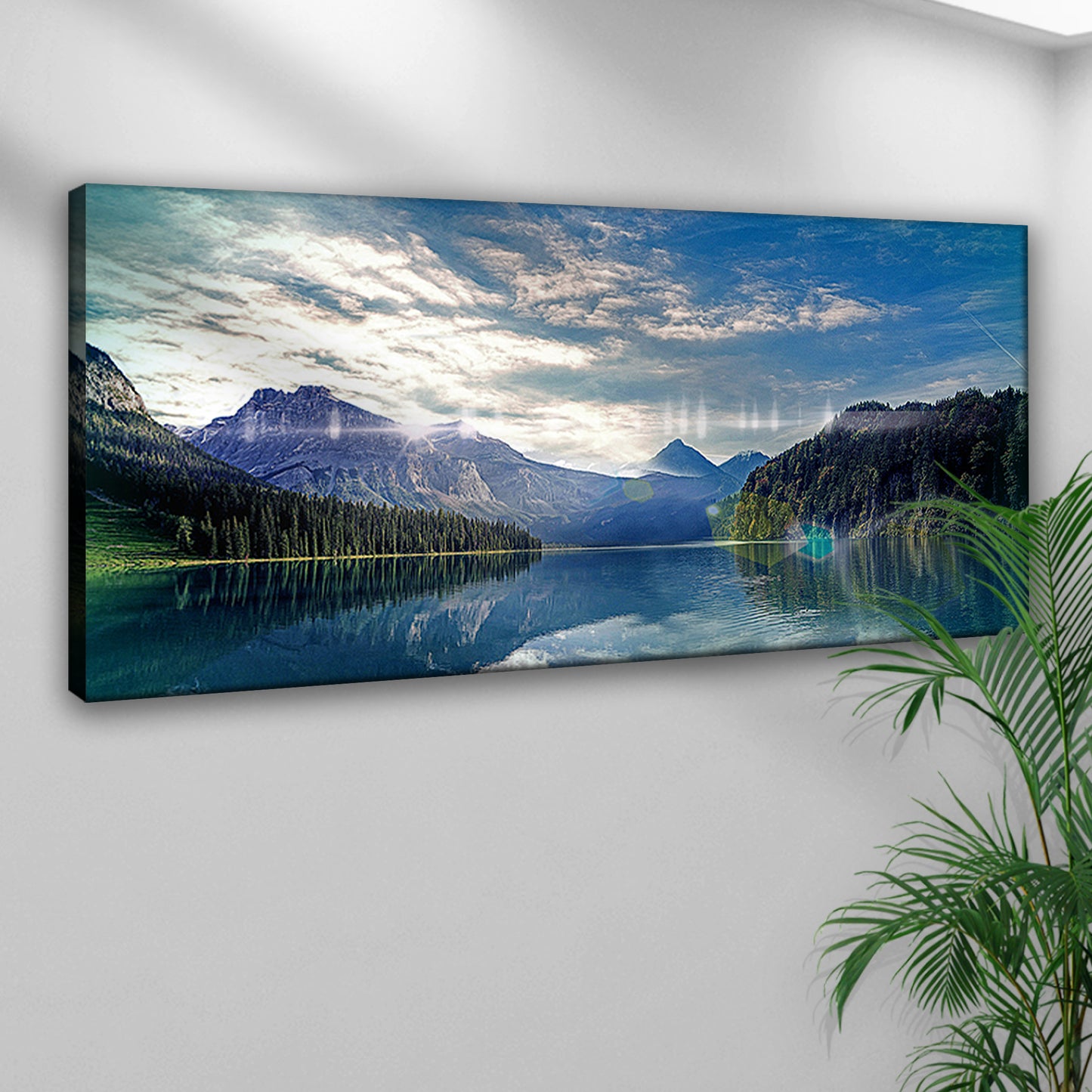 Mountain Forest Lake Canvas Wall Art Style 1 - Image by Tailored Canvases