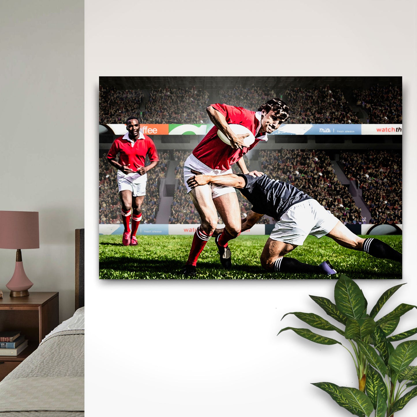 Rugby Match Canvas Wall Art Style 1 - Image by Tailored Canvases