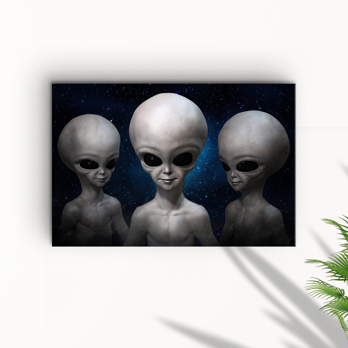 Extraterrestrial Alien Face Canvas Wall Art Style 1 - Image by Tailored Canvases