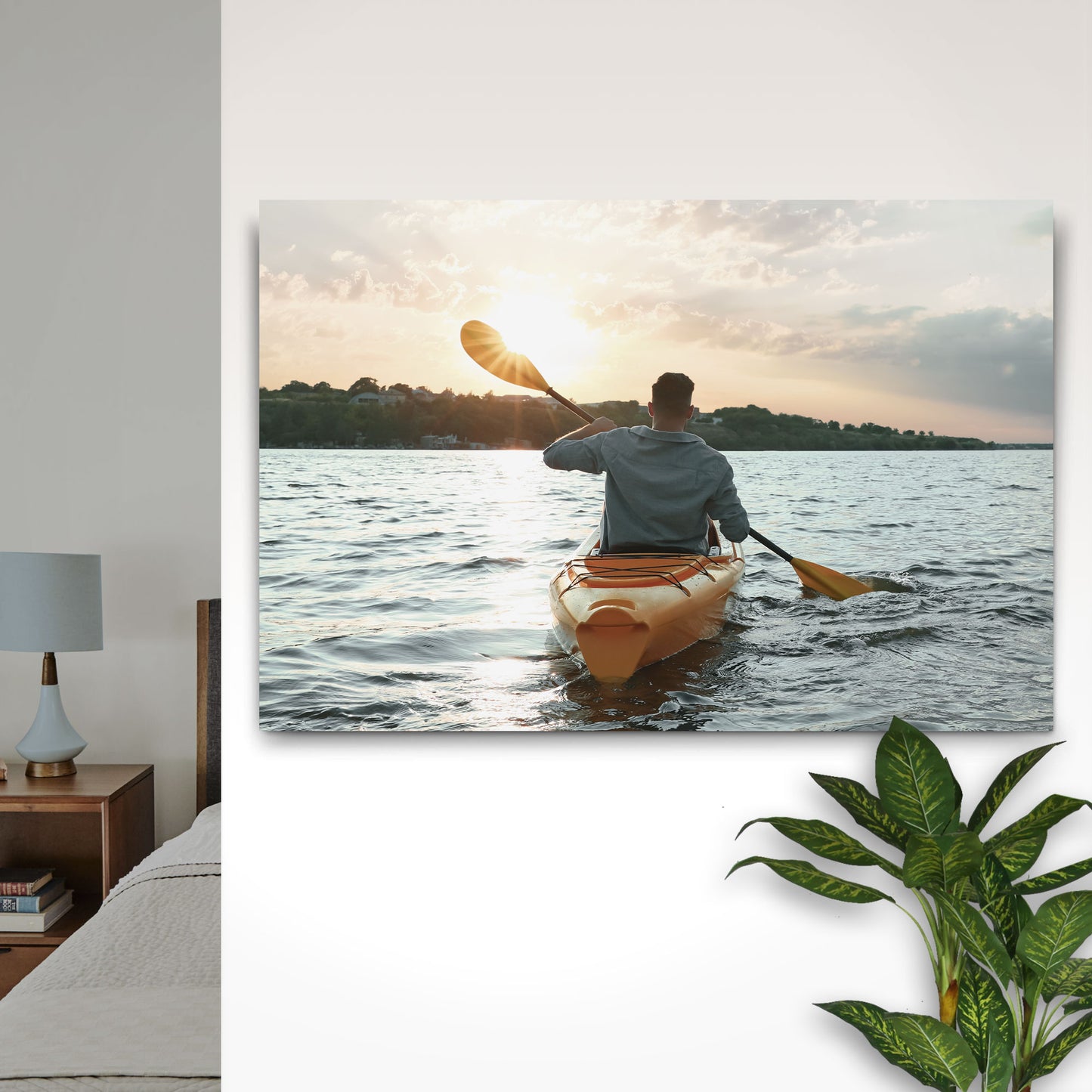 Kayak Blue Water Canvas Wall Art Style 1 - Image by Tailored Canvases