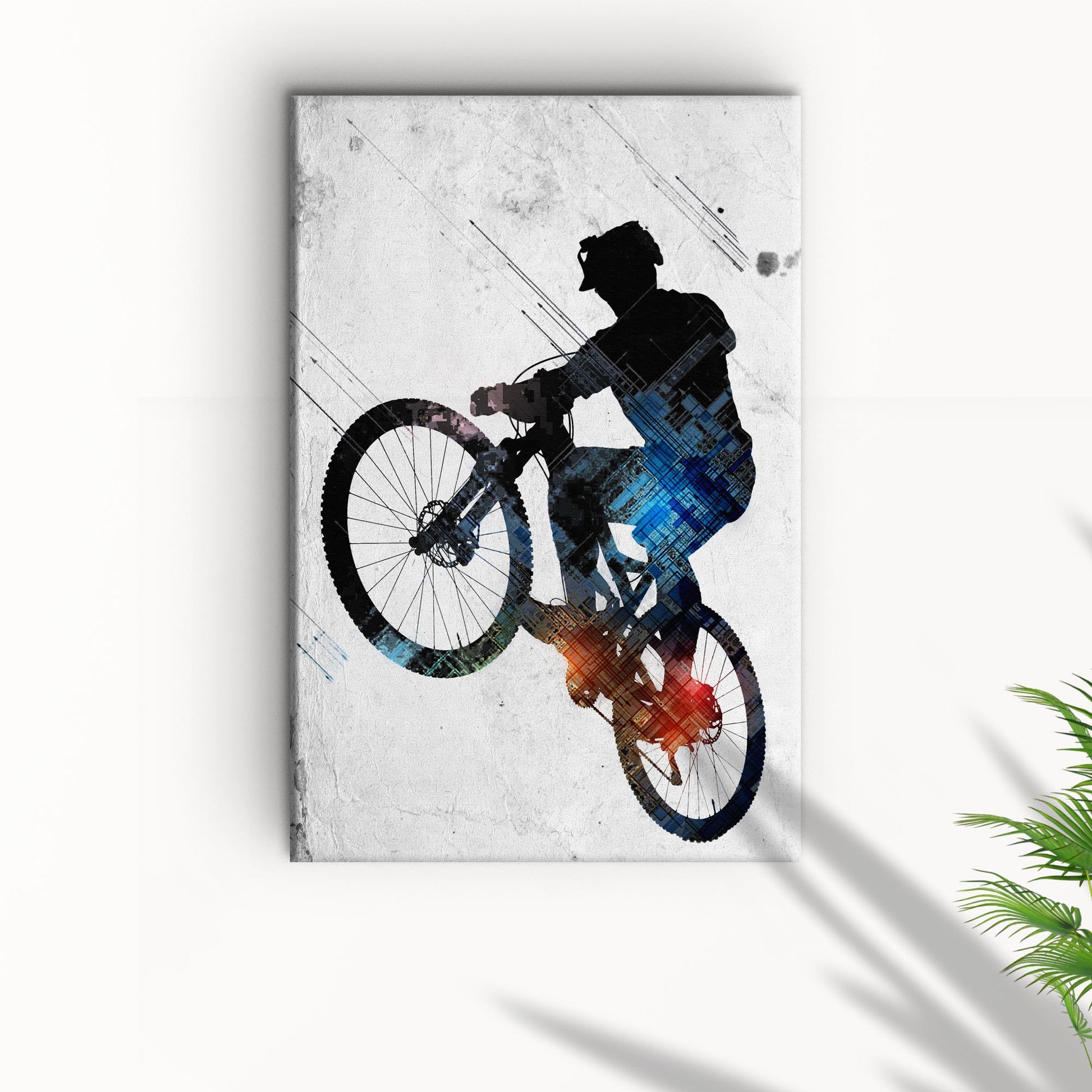 Road Bike Abstract Canvas Wall Art Style 2 - Image by Tailored Canvases