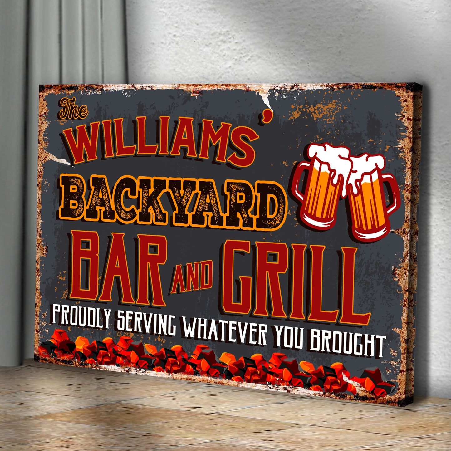 Backyard Bar And Grill Sign VII Style 1 - Image by Tailored Canvases