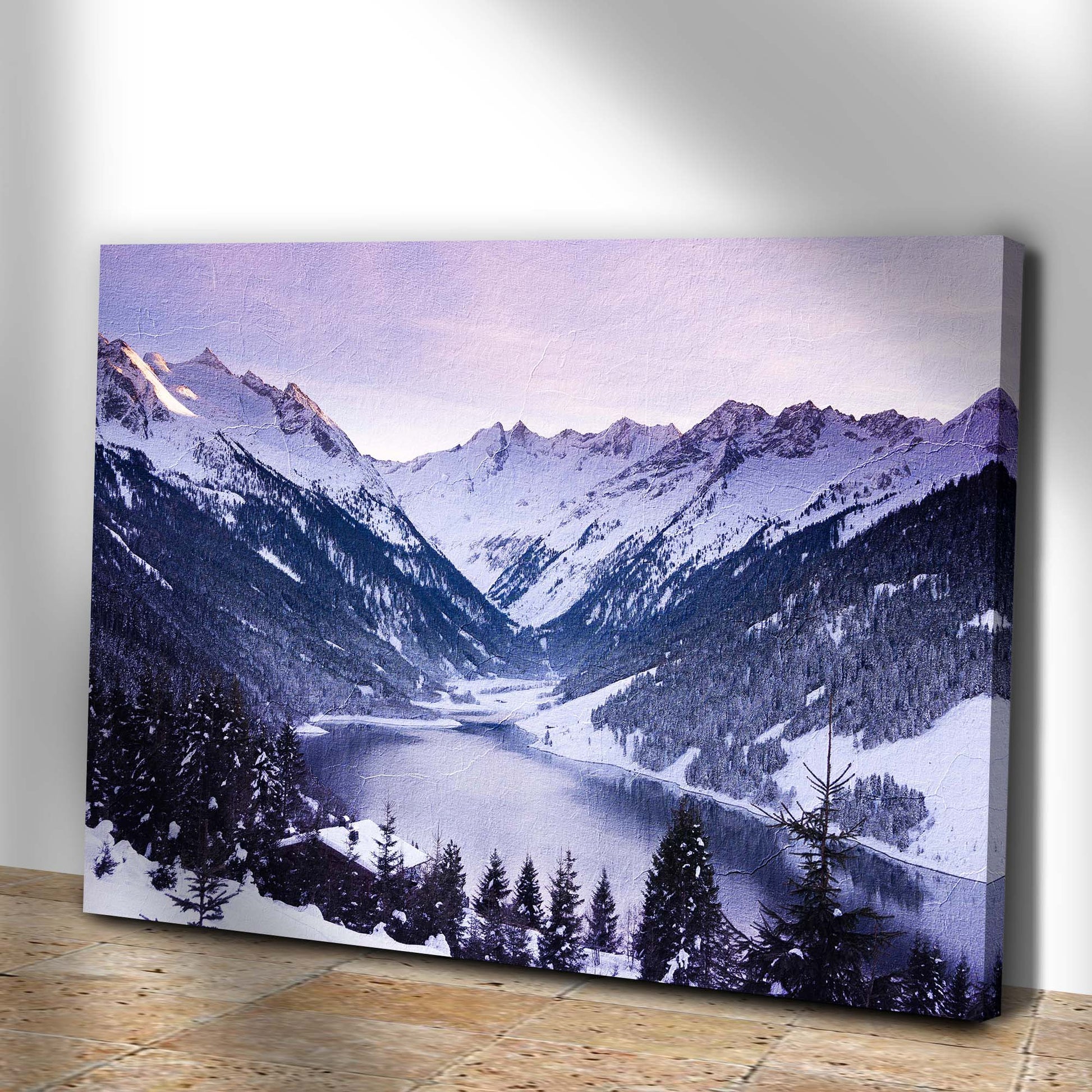 Snowy Mountain Forest Canvas Wall Art Style 1 - Image by Tailored Canvases
